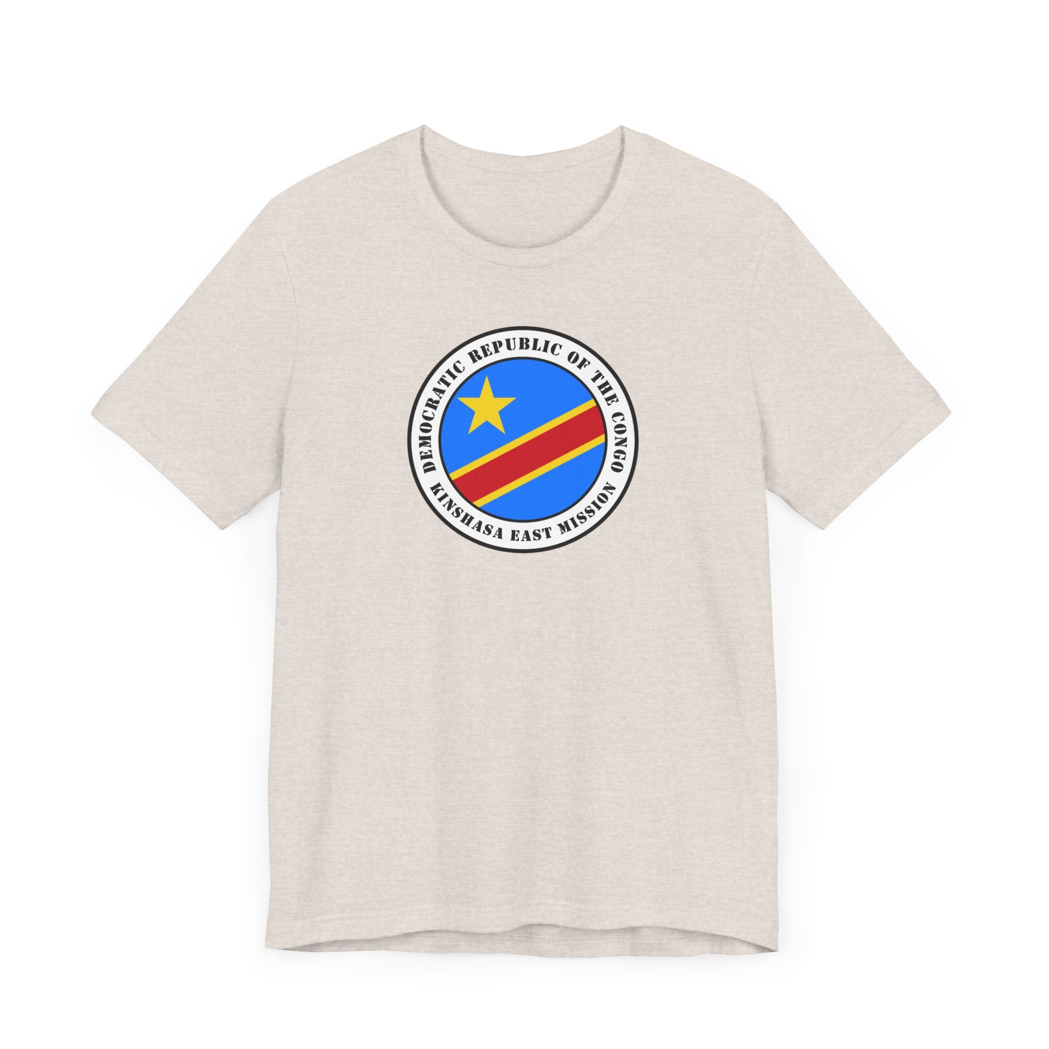 Democratic Republic of the Congo Kinshasa East Mission Flag Logo (White Border) T-shirt - Mission Wishlist - LDS Missionary Gift Store