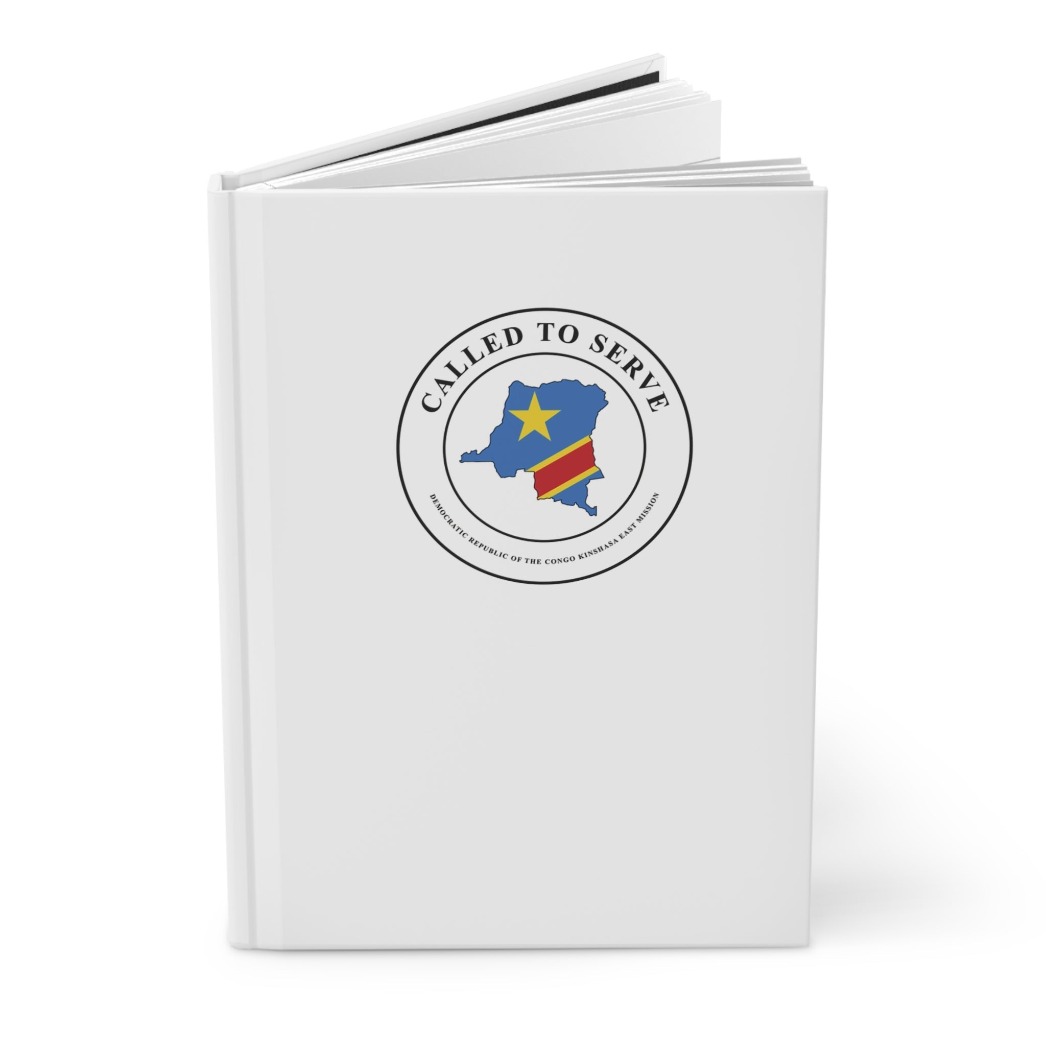 Democratic Republic of the Congo Kinshasa East Mission Flag Map Called to Serve White Hardcover Journal Matte - Mission Wishlist - LDS Missionary Gift Store