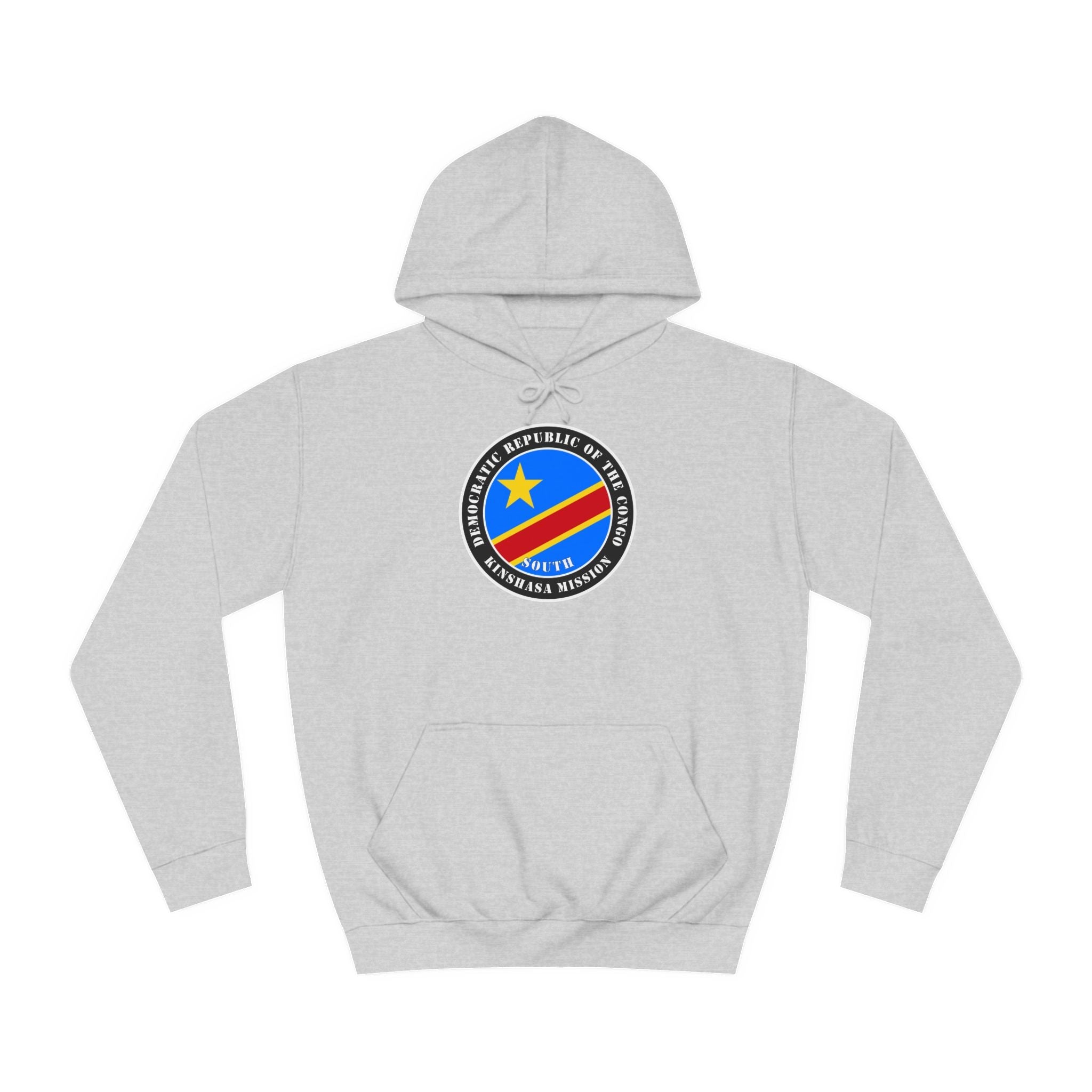 Democratic Republic of the Congo Kinshasa South Mission Flag Logo (Black Border) College Hoodie - Mission Wishlist - LDS Missionary Gift Store