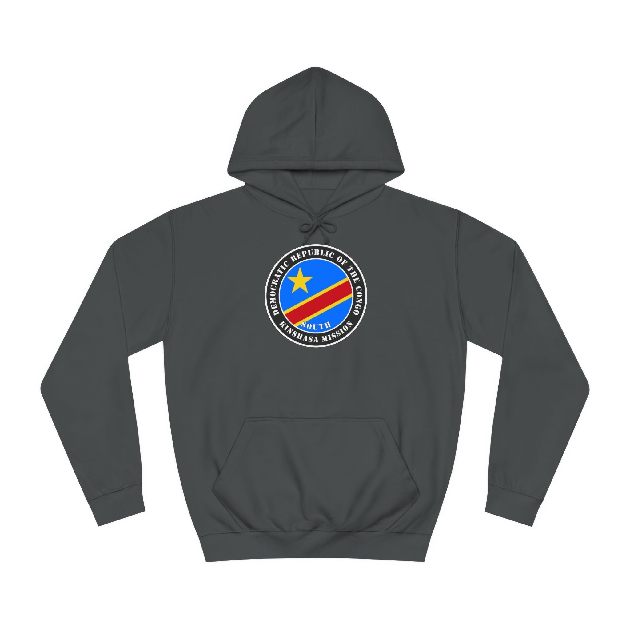 Democratic Republic of the Congo Kinshasa South Mission Flag Logo (Black Border) College Hoodie - Mission Wishlist - LDS Missionary Gift Store