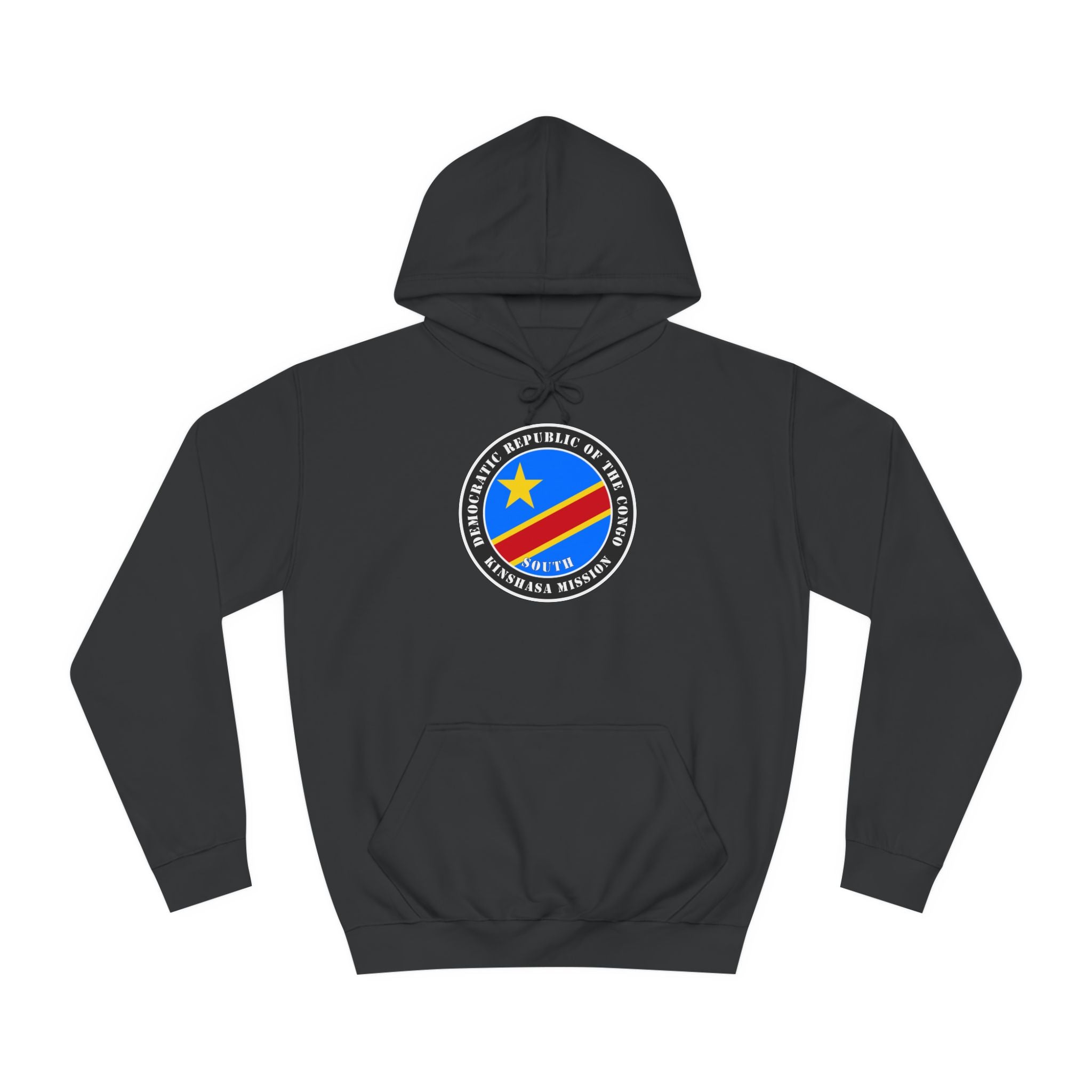 Democratic Republic of the Congo Kinshasa South Mission Flag Logo (Black Border) College Hoodie - Mission Wishlist - LDS Missionary Gift Store
