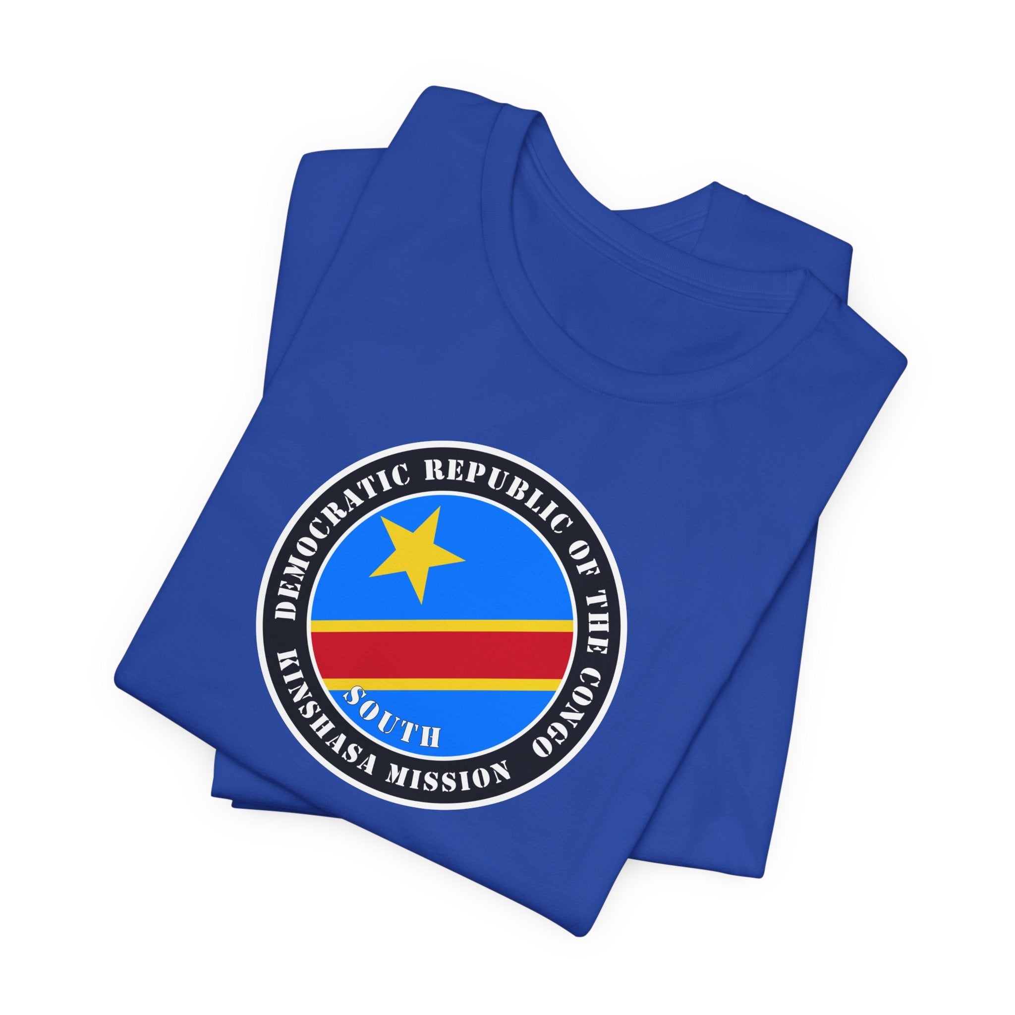 Democratic Republic of the Congo Kinshasa South Mission Flag Logo (Black Border) T-shirt - Mission Wishlist - LDS Missionary Gift Store