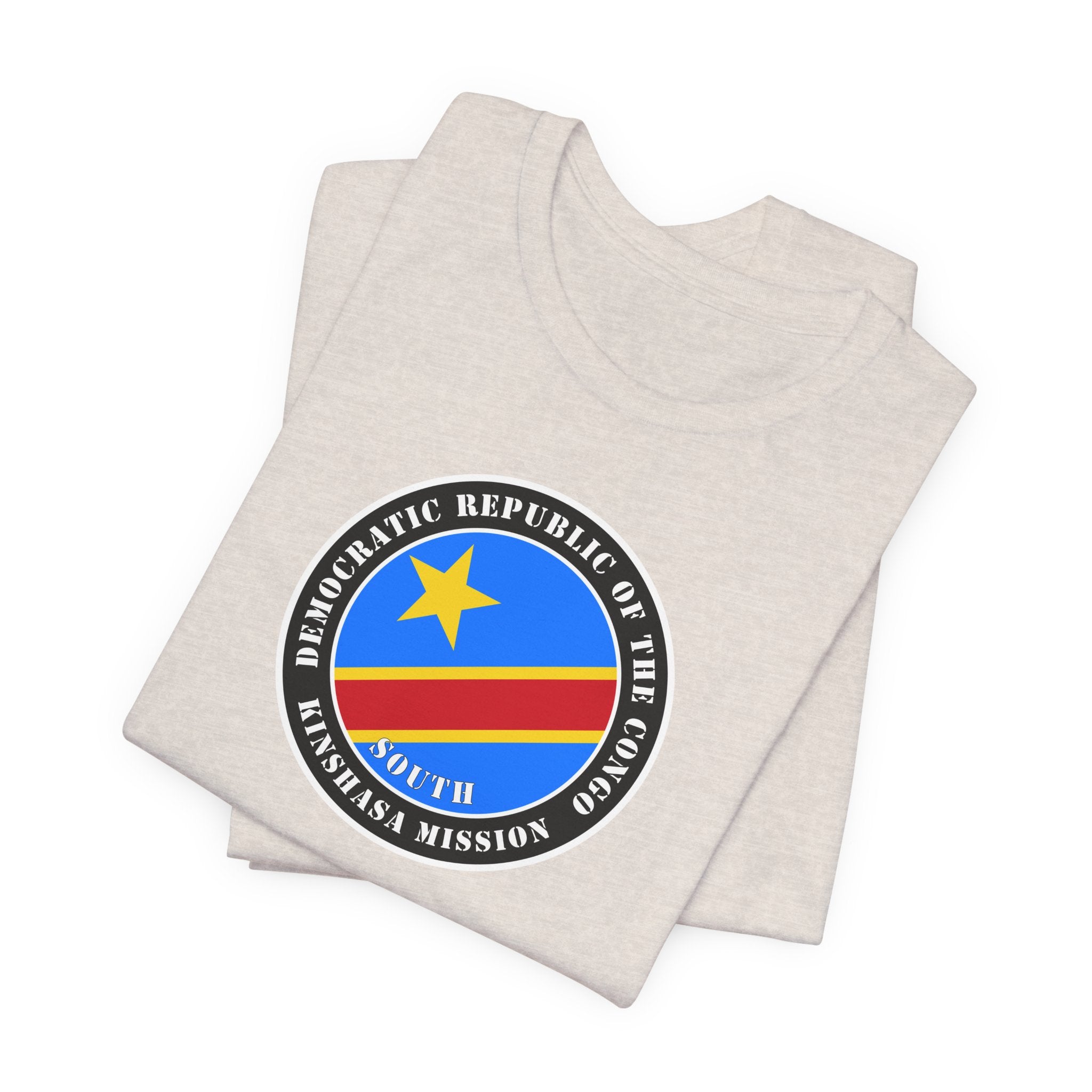 Democratic Republic of the Congo Kinshasa South Mission Flag Logo (Black Border) T-shirt - Mission Wishlist - LDS Missionary Gift Store