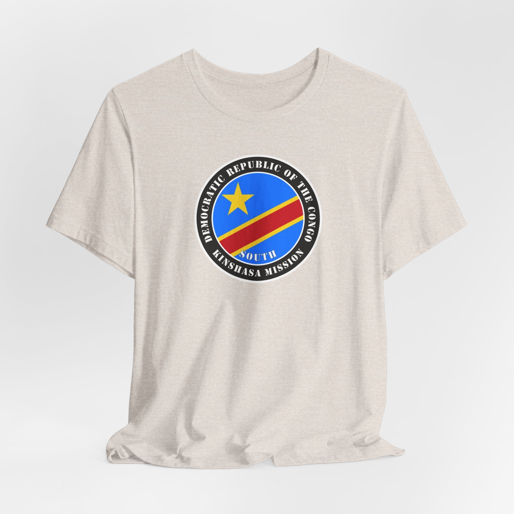 Democratic Republic of the Congo Kinshasa South Mission Flag Logo (Black Border) T-shirt - Mission Wishlist - LDS Missionary Gift Store