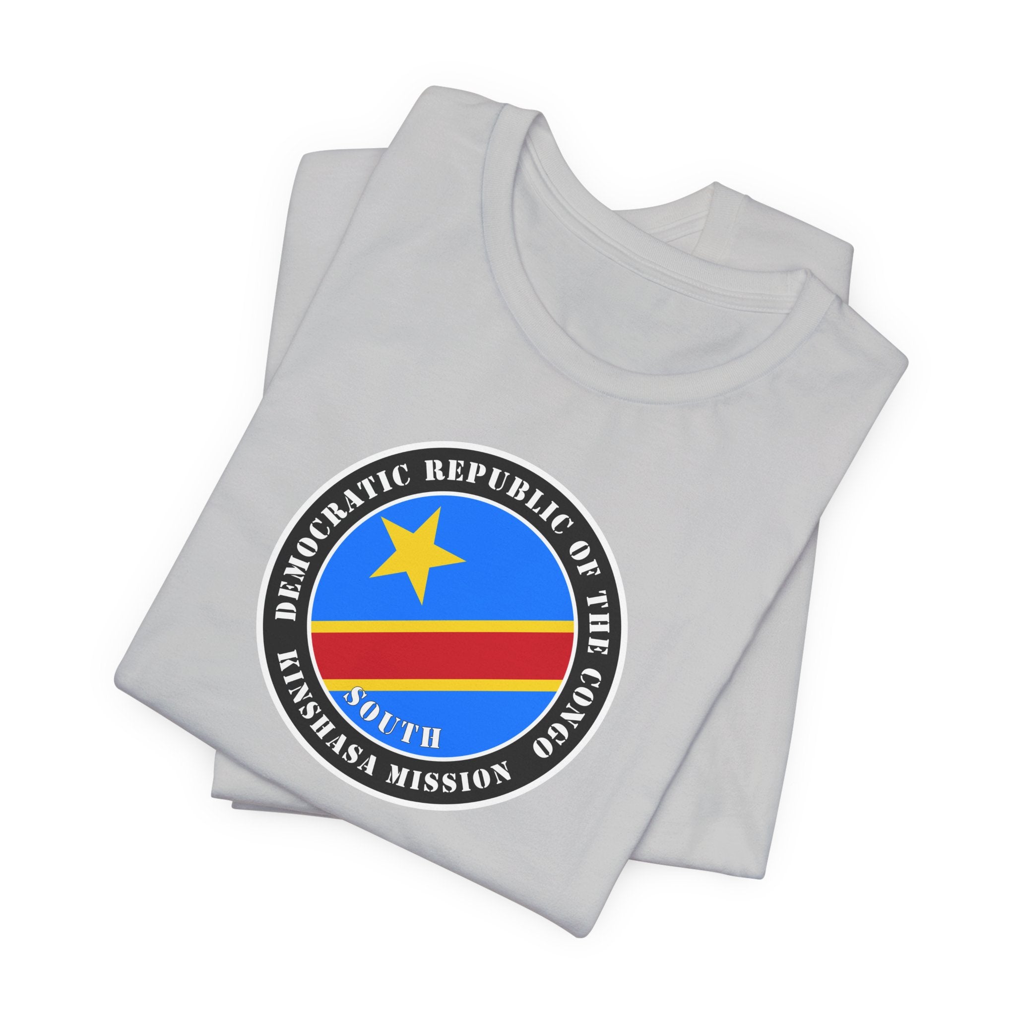 Democratic Republic of the Congo Kinshasa South Mission Flag Logo (Black Border) T-shirt - Mission Wishlist - LDS Missionary Gift Store
