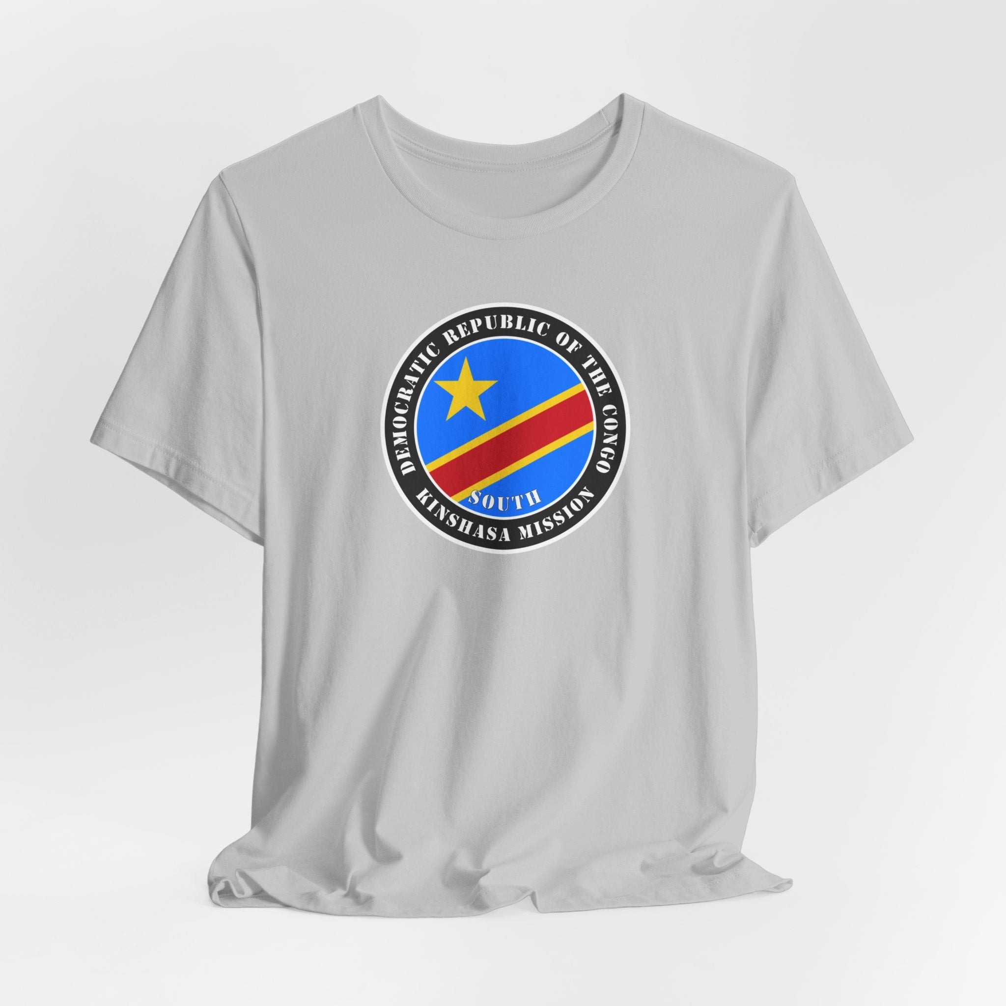Democratic Republic of the Congo Kinshasa South Mission Flag Logo (Black Border) T-shirt - Mission Wishlist - LDS Missionary Gift Store