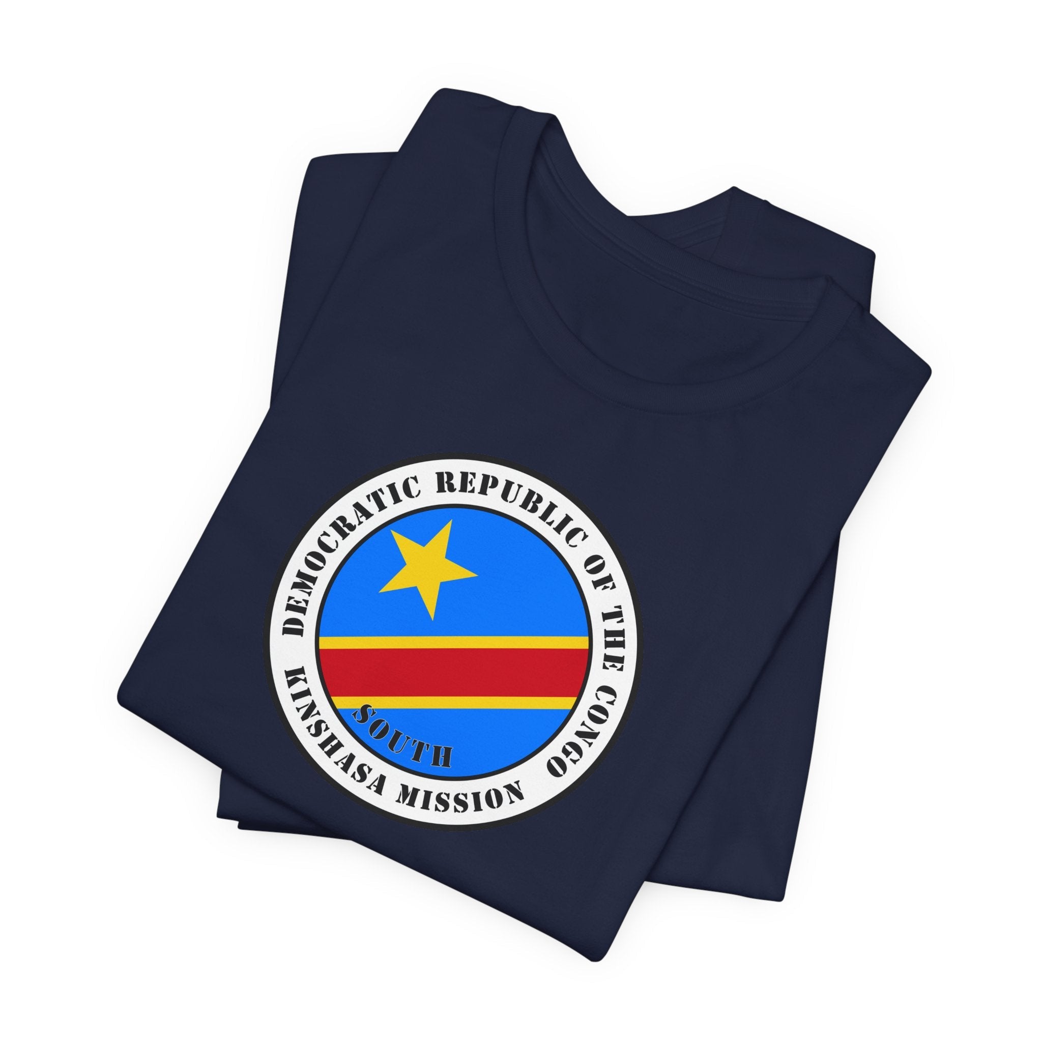 Democratic Republic of the Congo Kinshasa South Mission Flag Logo (White Border) T-shirt - Mission Wishlist - LDS Missionary Gift Store