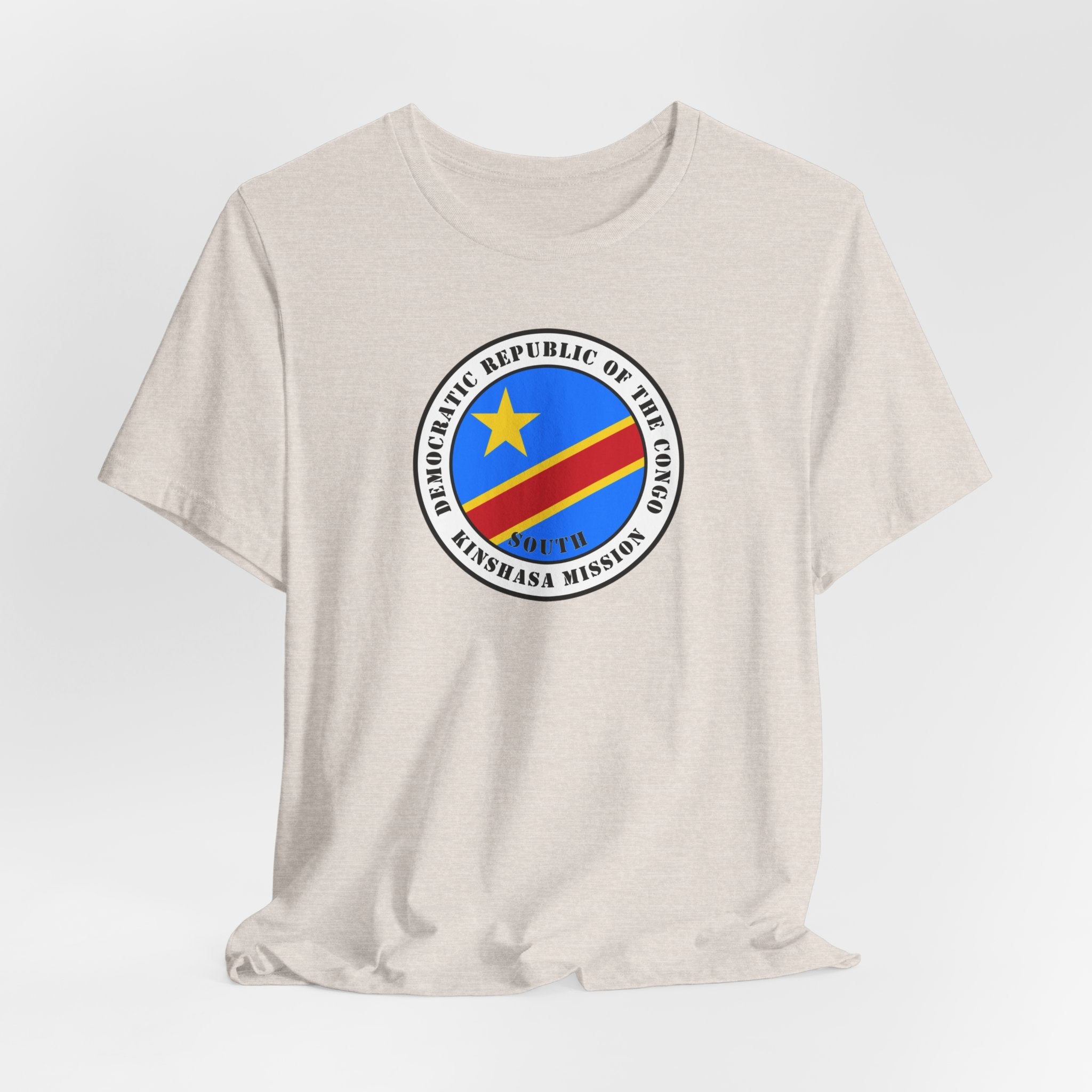 Democratic Republic of the Congo Kinshasa South Mission Flag Logo (White Border) T-shirt - Mission Wishlist - LDS Missionary Gift Store