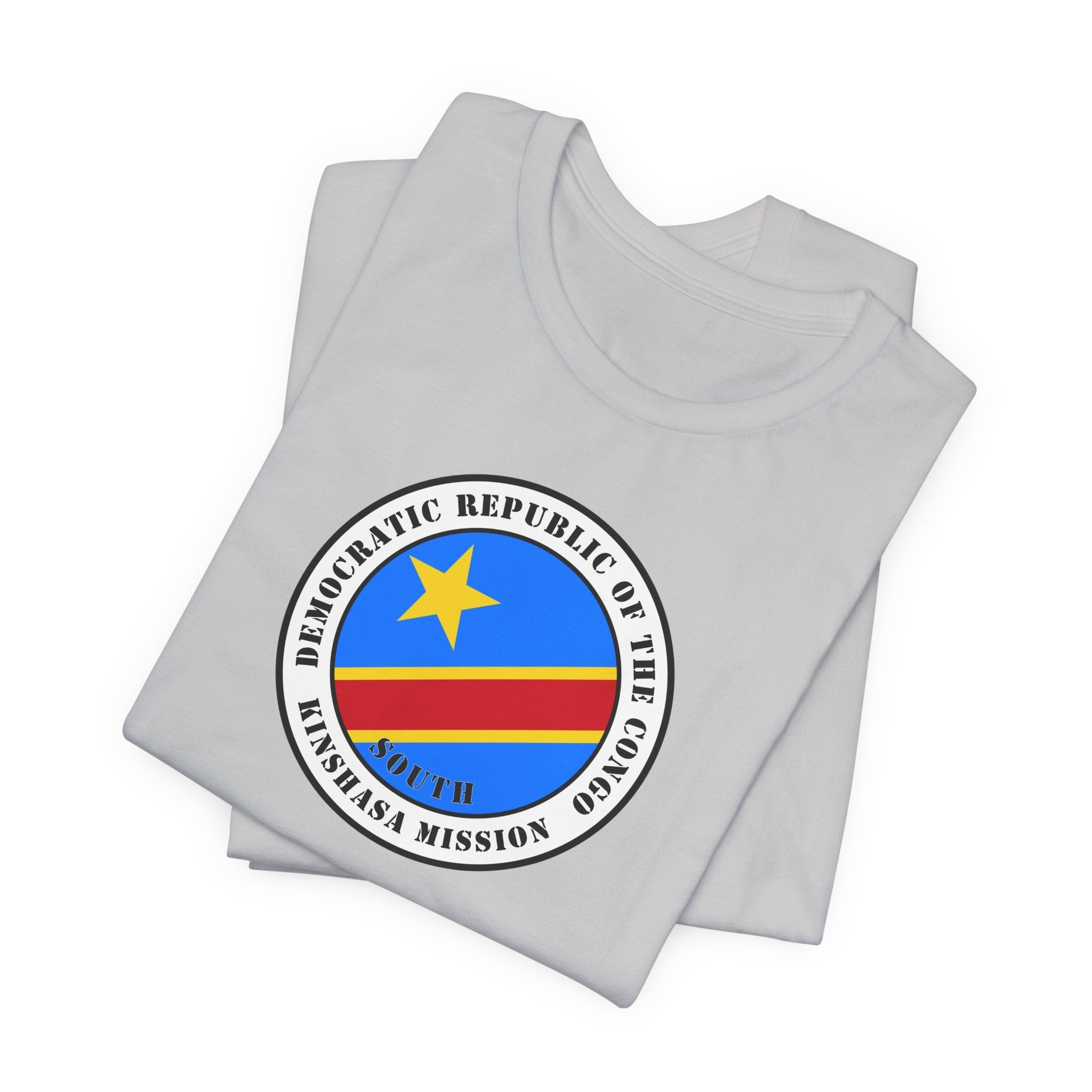 Democratic Republic of the Congo Kinshasa South Mission Flag Logo (White Border) T-shirt - Mission Wishlist - LDS Missionary Gift Store