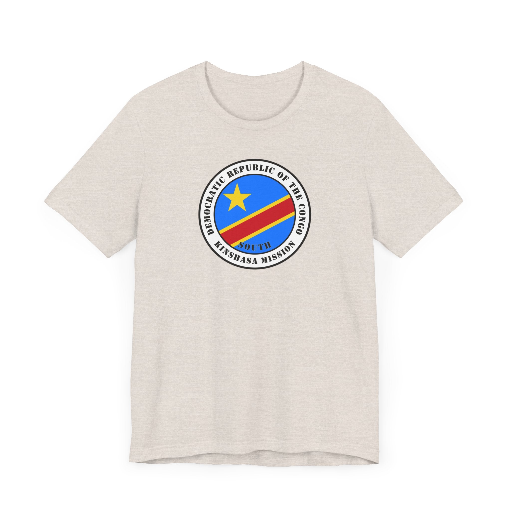 Democratic Republic of the Congo Kinshasa South Mission Flag Logo (White Border) T-shirt - Mission Wishlist - LDS Missionary Gift Store