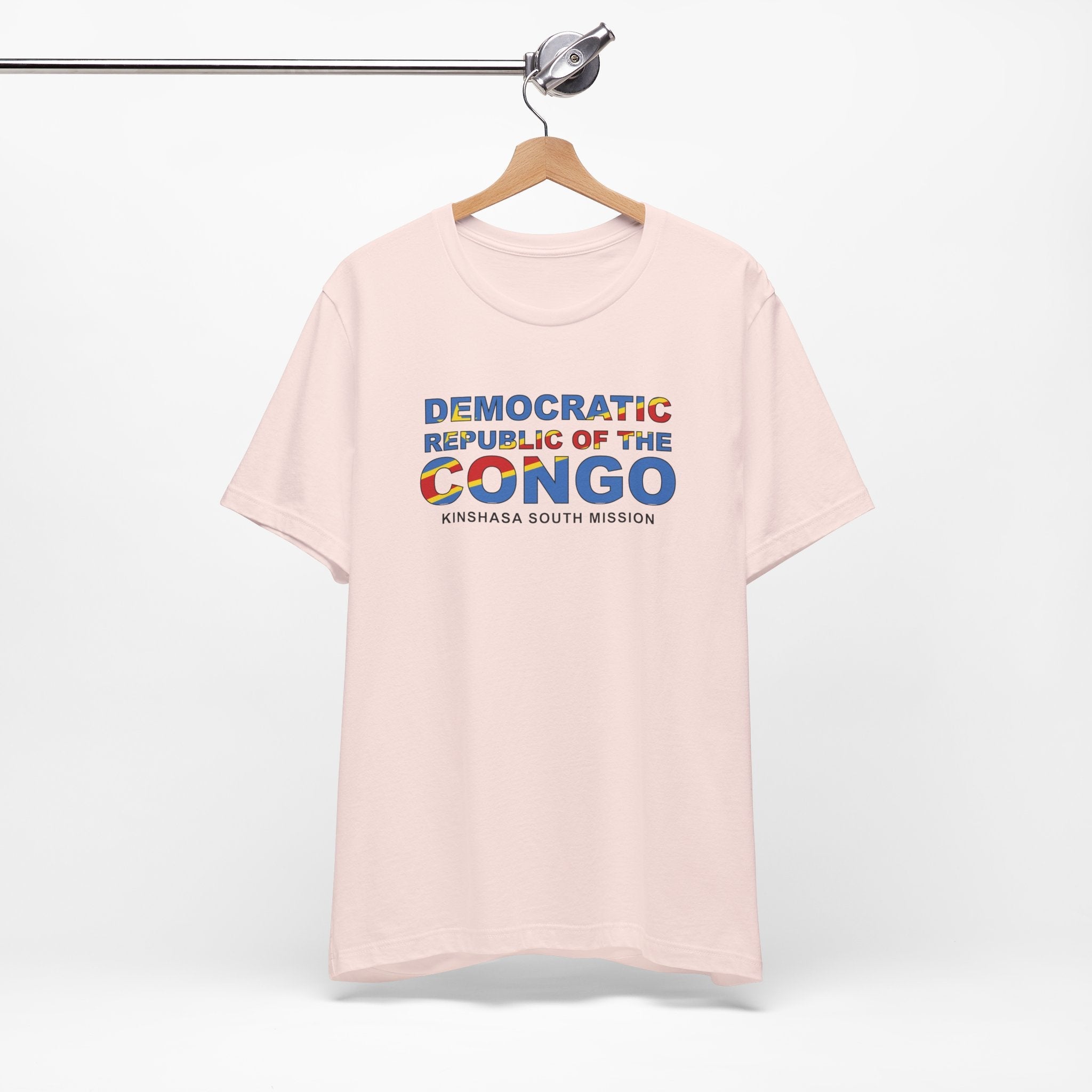 Democratic Republic of the Congo Kinshasa South Mission Flag Title T-shirt - Mission Wishlist - LDS Missionary Gift Store