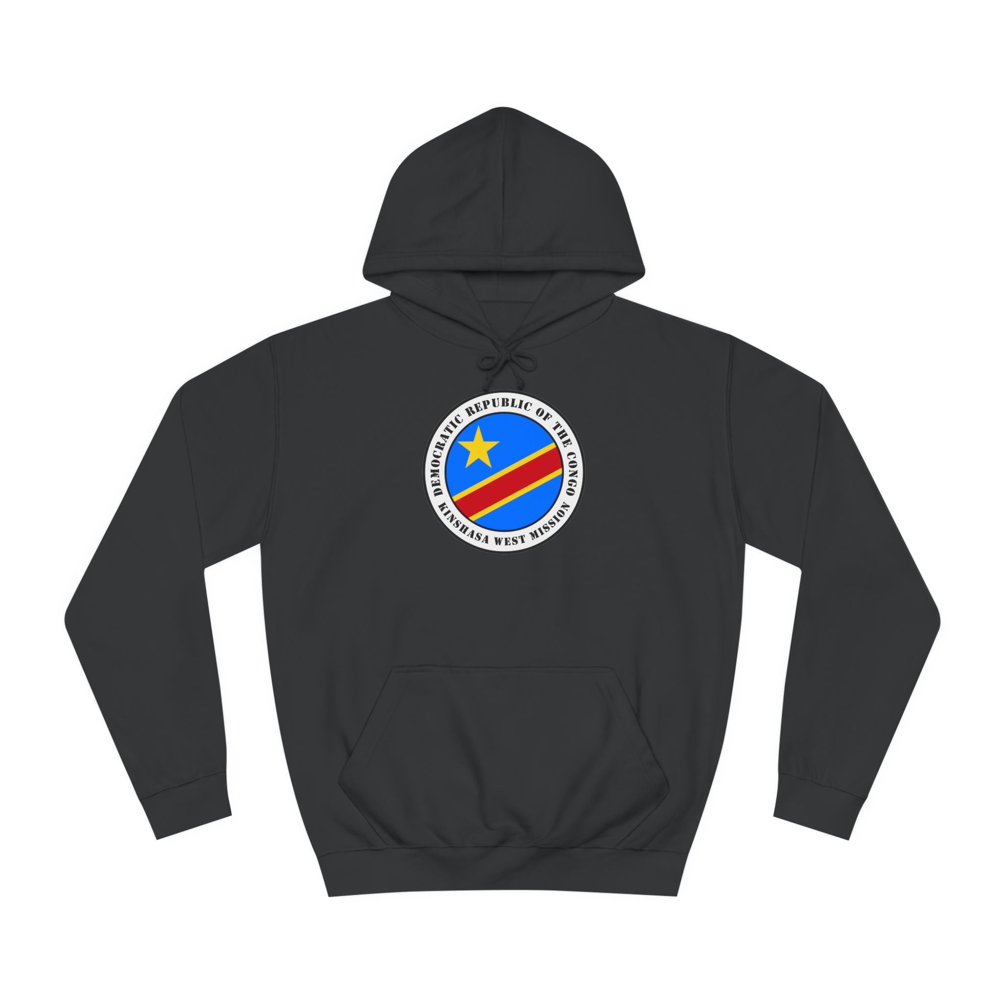Democratic Republic of the Congo Kinshasa West Mission Flag Logo (White Border) College Hoodie - Mission Wishlist - LDS Missionary Gift Store