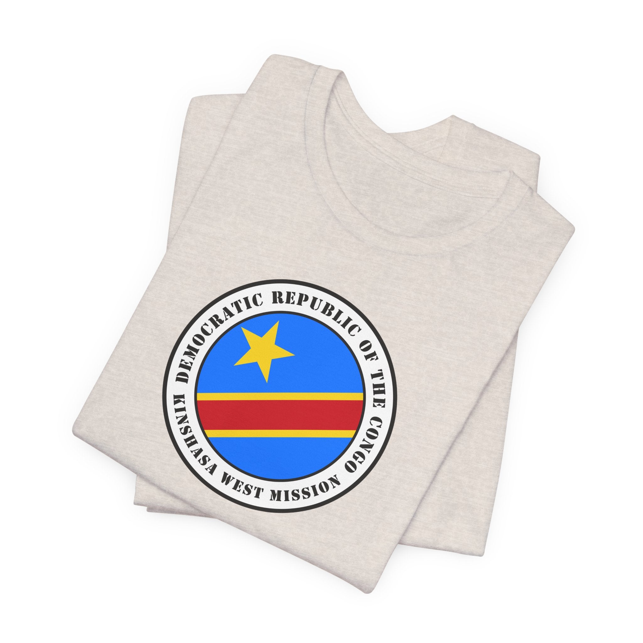 Democratic Republic of the Congo Kinshasa West Mission Flag Logo (White Border) T-shirt - Mission Wishlist - LDS Missionary Gift Store
