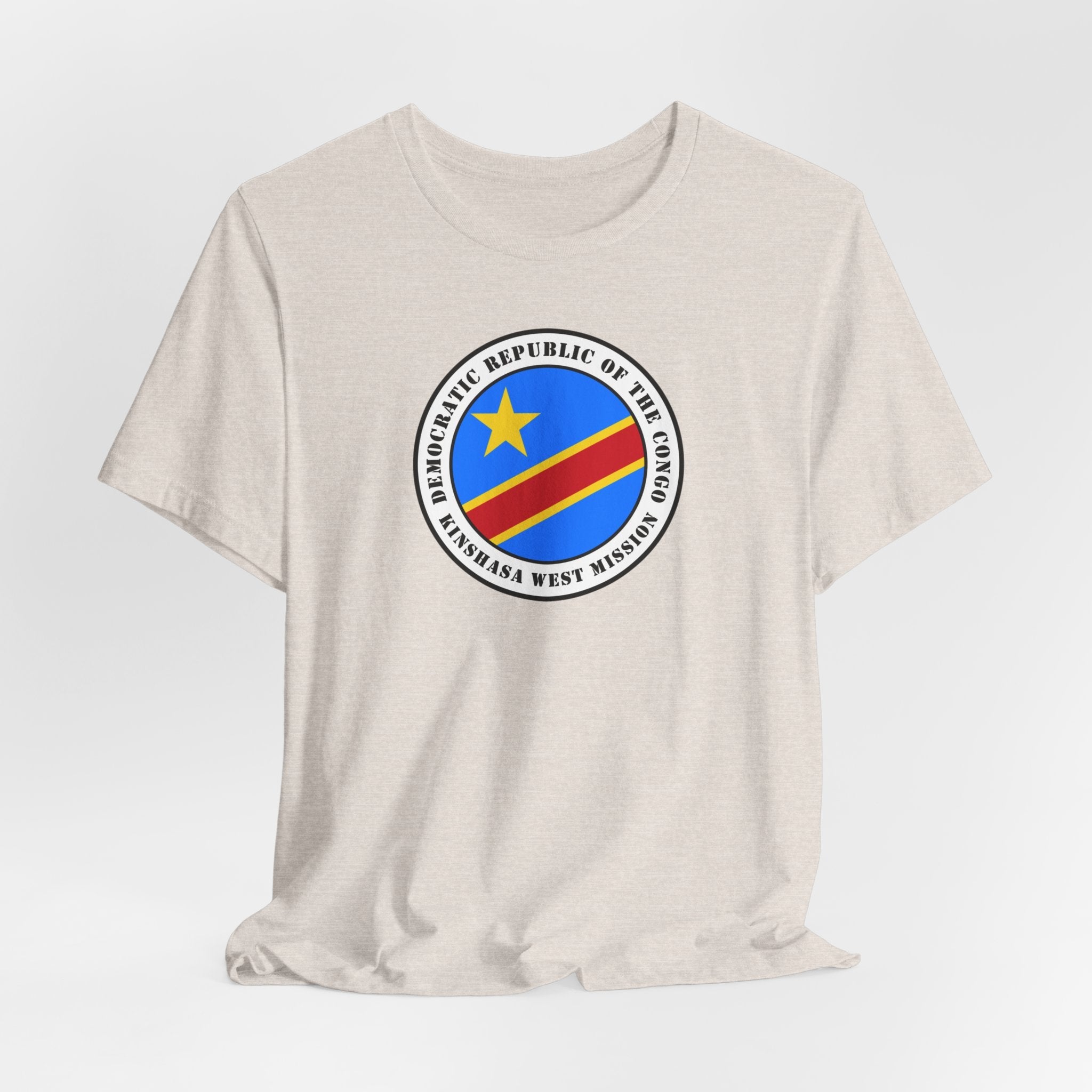 Democratic Republic of the Congo Kinshasa West Mission Flag Logo (White Border) T-shirt - Mission Wishlist - LDS Missionary Gift Store