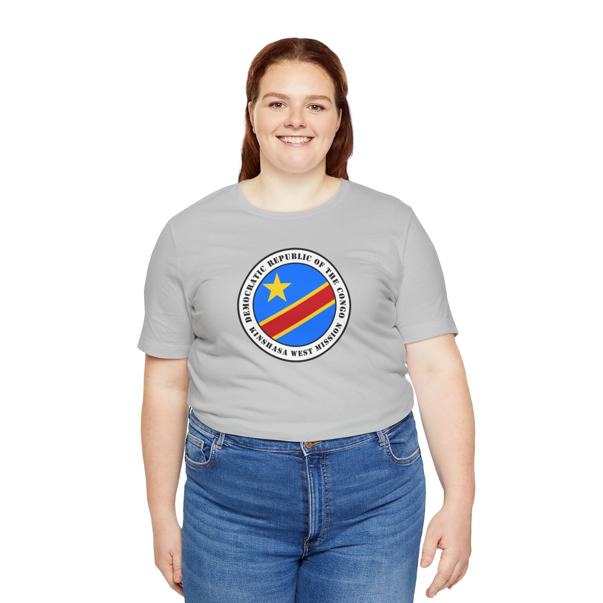 Democratic Republic of the Congo Kinshasa West Mission Flag Logo (White Border) T-shirt - Mission Wishlist - LDS Missionary Gift Store