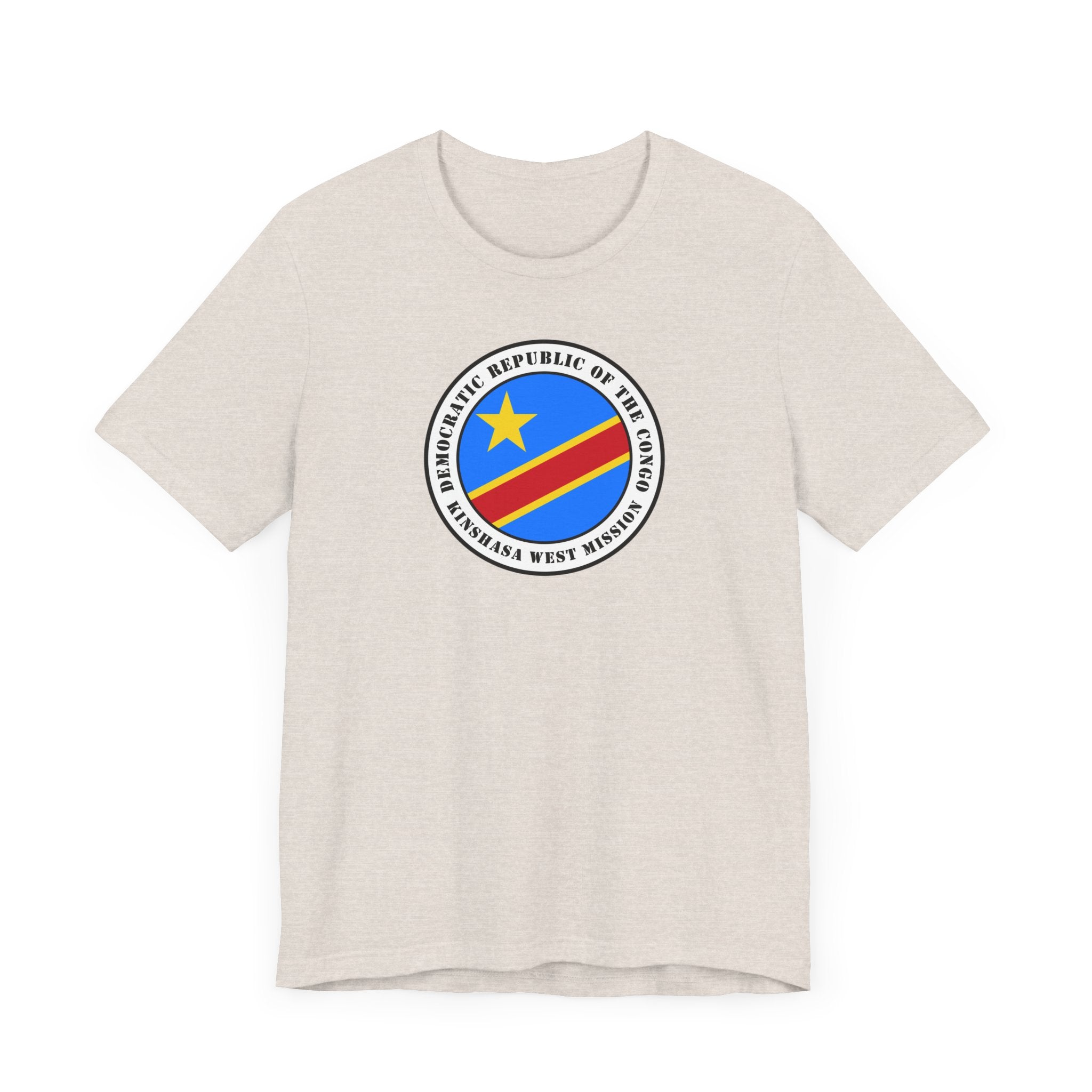 Democratic Republic of the Congo Kinshasa West Mission Flag Logo (White Border) T-shirt - Mission Wishlist - LDS Missionary Gift Store