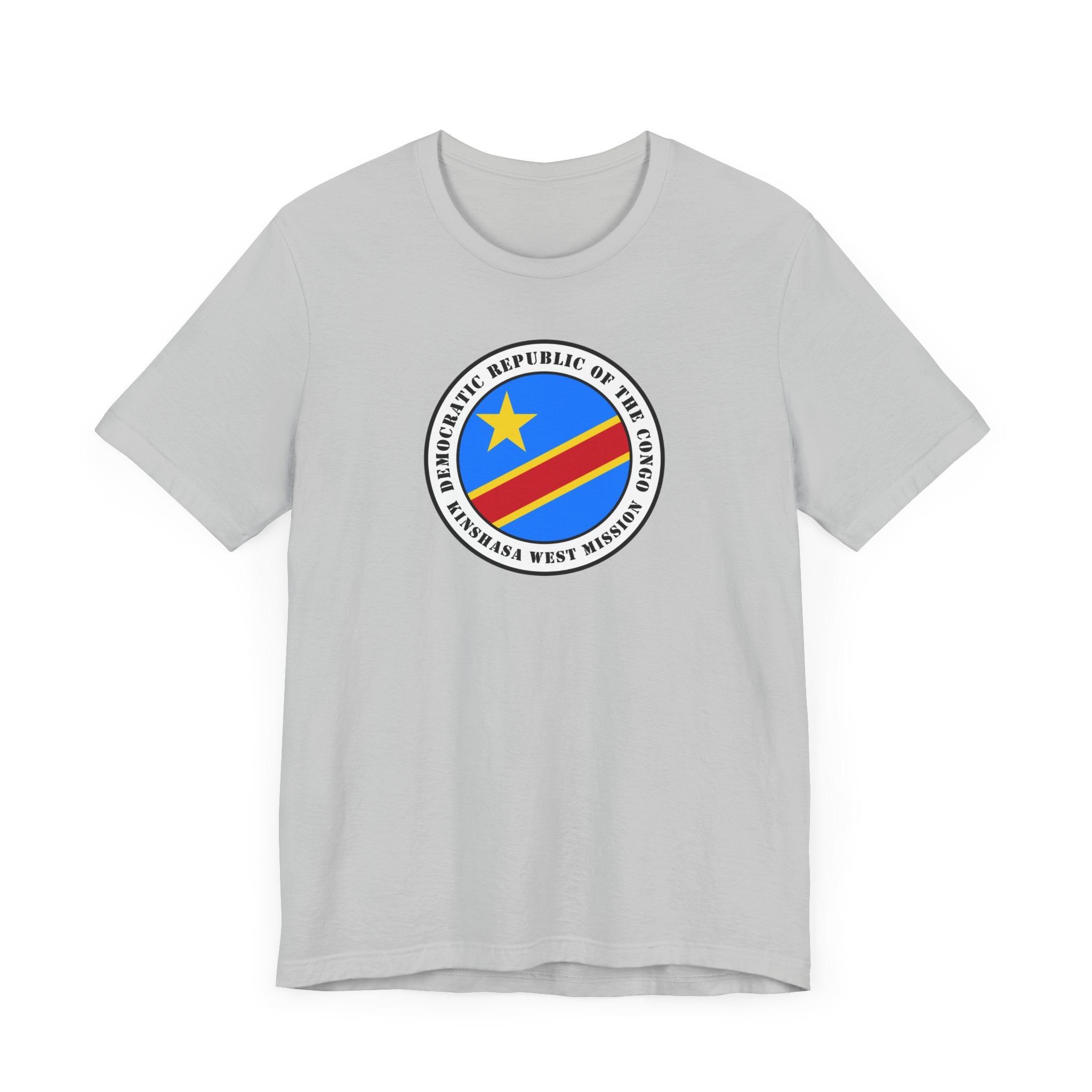 Democratic Republic of the Congo Kinshasa West Mission Flag Logo (White Border) T-shirt - Mission Wishlist - LDS Missionary Gift Store