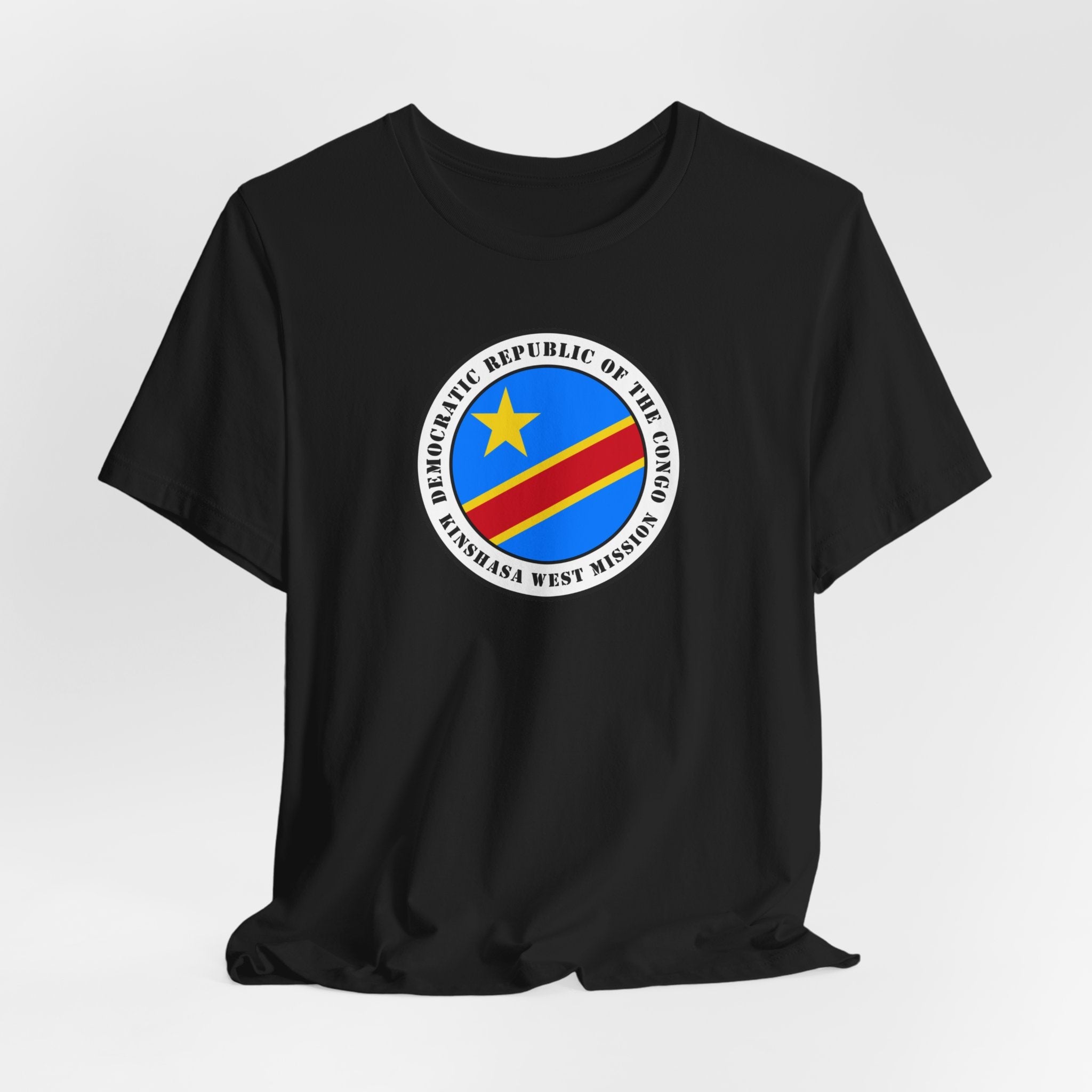 Democratic Republic of the Congo Kinshasa West Mission Flag Logo (White Border) T-shirt - Mission Wishlist - LDS Missionary Gift Store