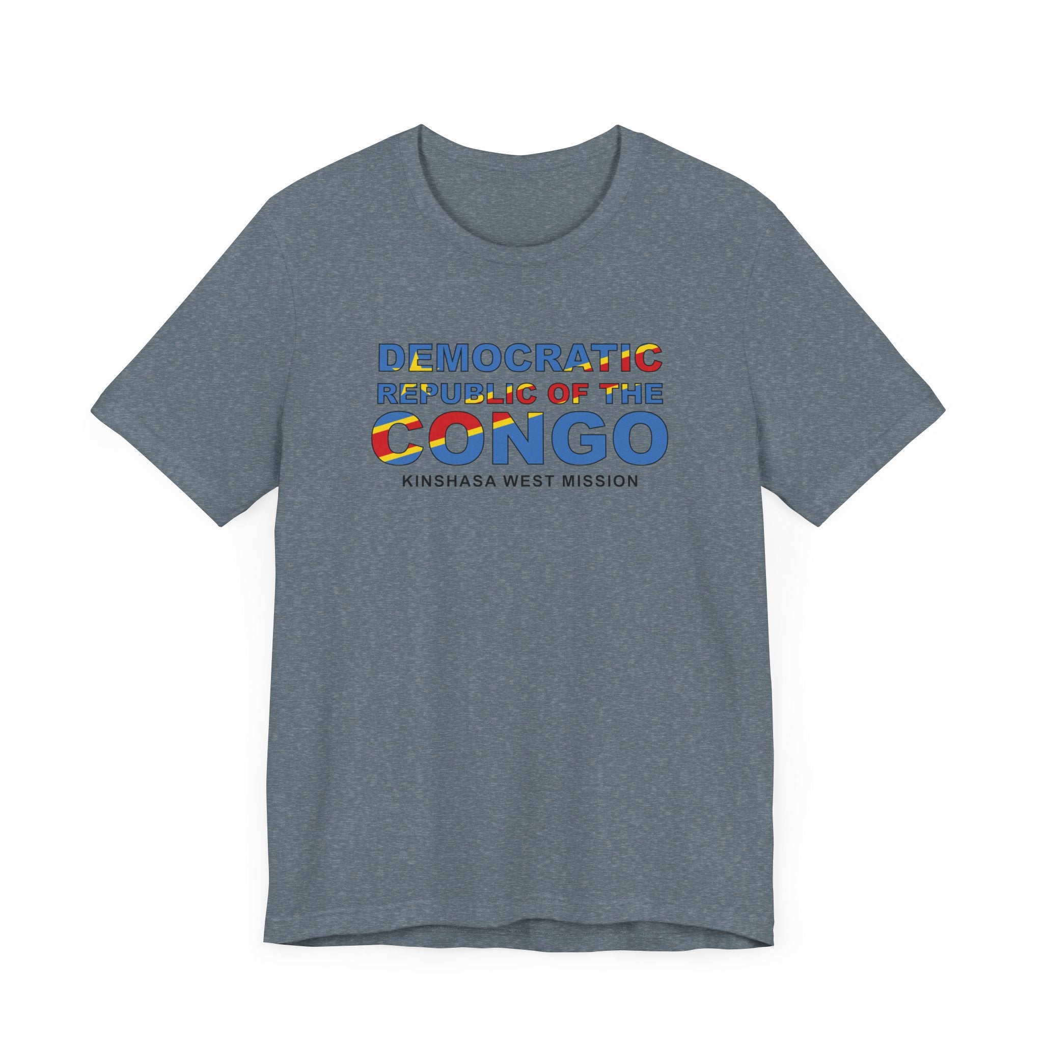 Democratic Republic of the Congo Kinshasa West Mission Flag Title T-shirt - Mission Wishlist - LDS Missionary Gift Store
