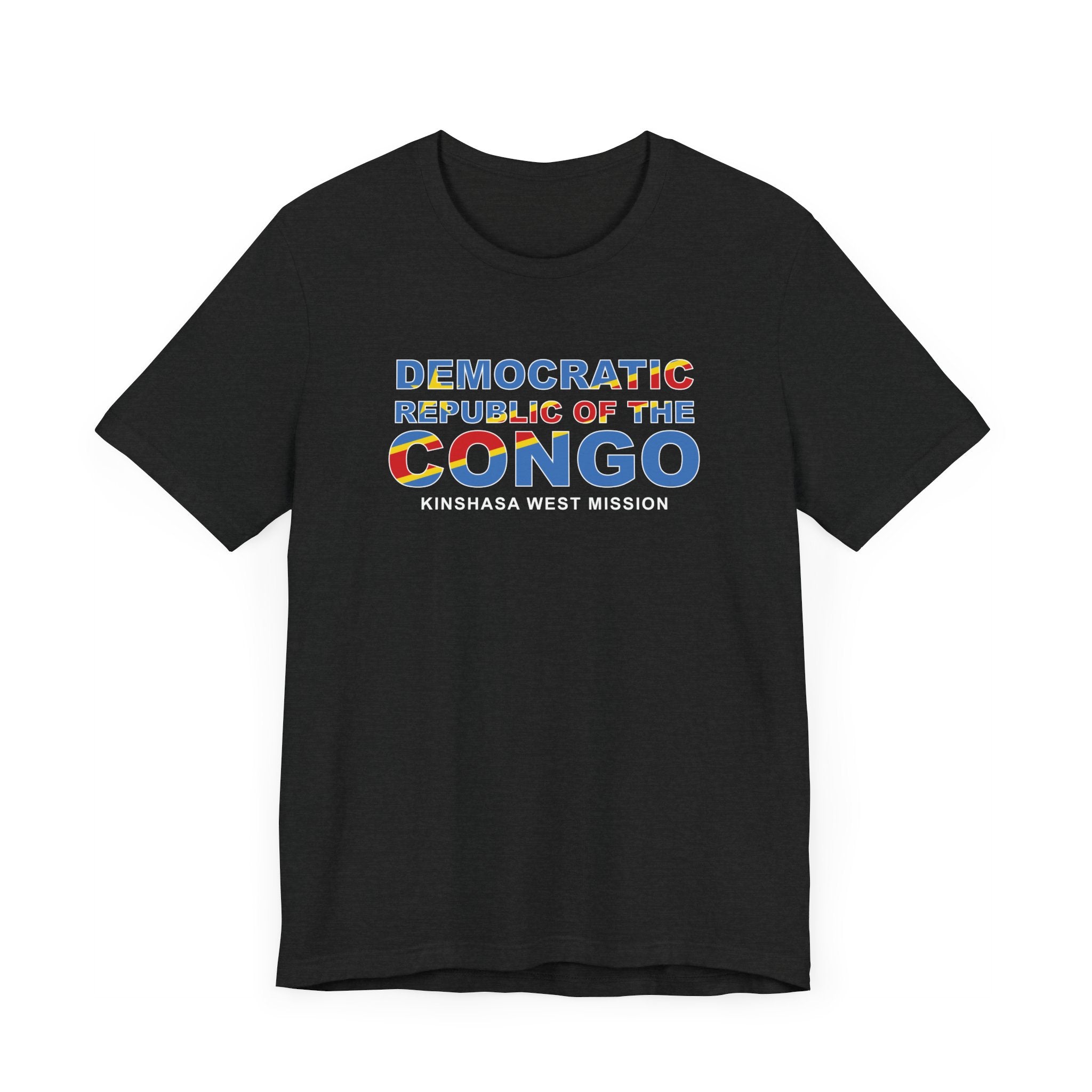 Democratic Republic of the Congo Kinshasa West Mission Flag Title T-shirt - Mission Wishlist - LDS Missionary Gift Store