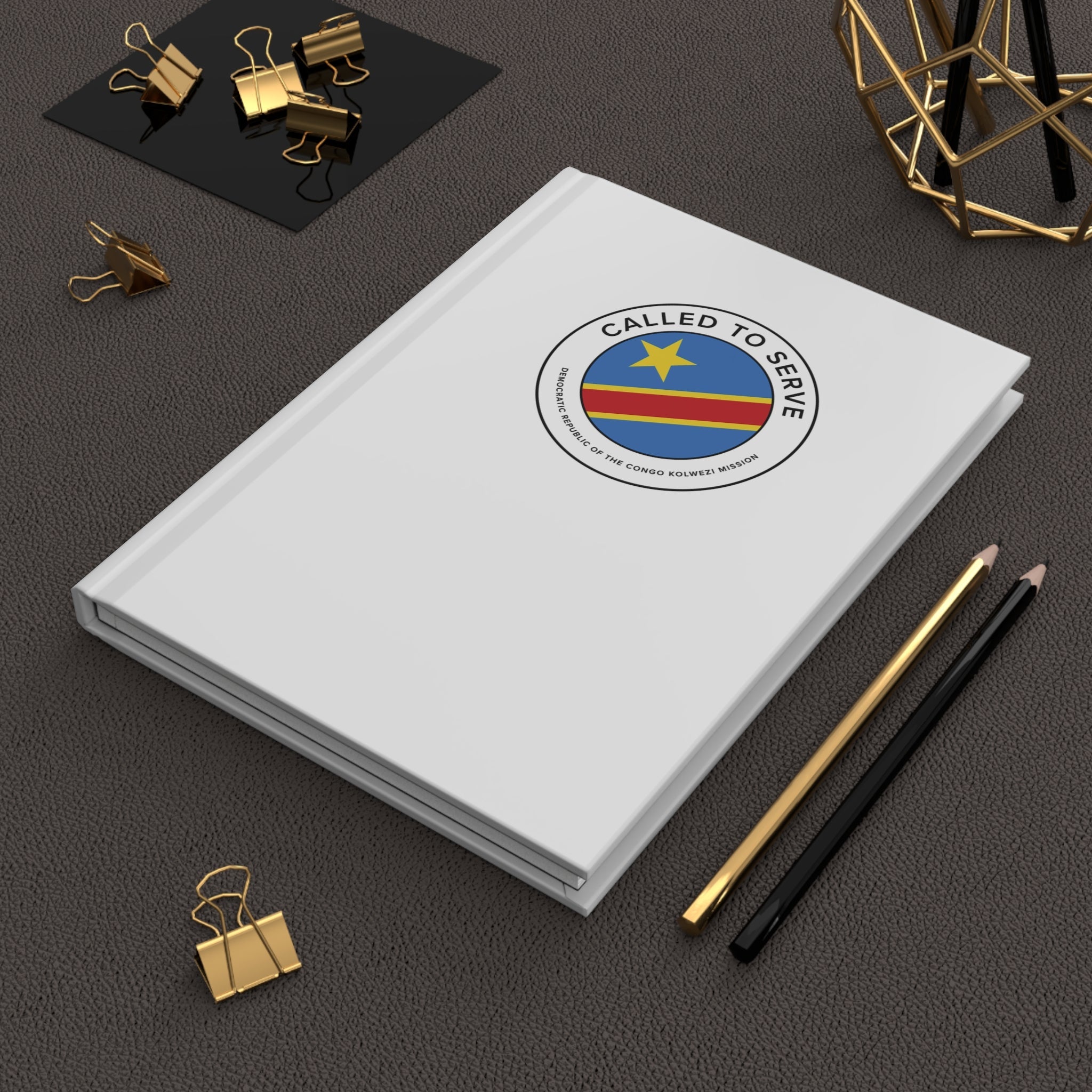 Democratic Republic of the Congo Kolwezi Mission Circle Flag Called to Serve White Hardcover Journal Matte - Latter-Day Saint LDS Missionary Gift - Book of Mormon