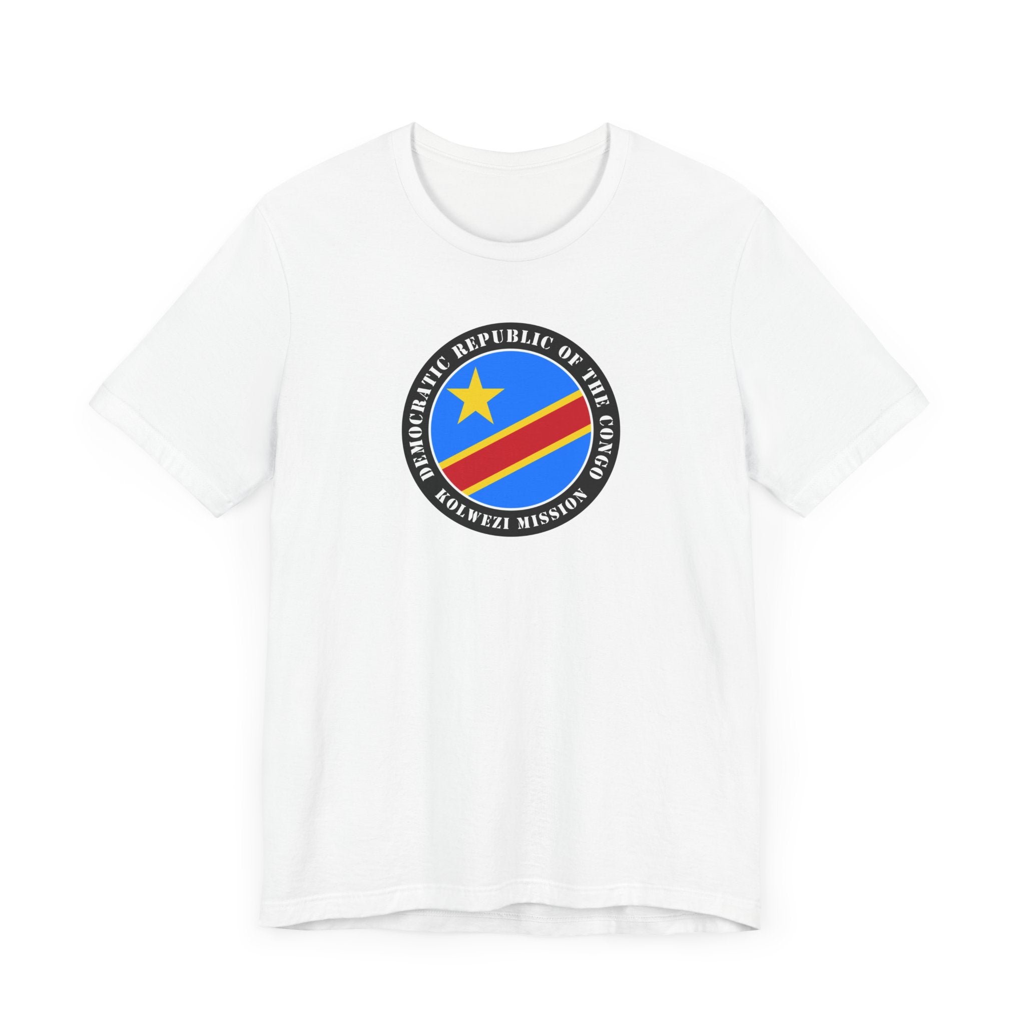 Democratic Republic of the Congo Kolwezi Mission Flag Logo (Black Border) T-shirt - Mission Wishlist - LDS Missionary Gift Store