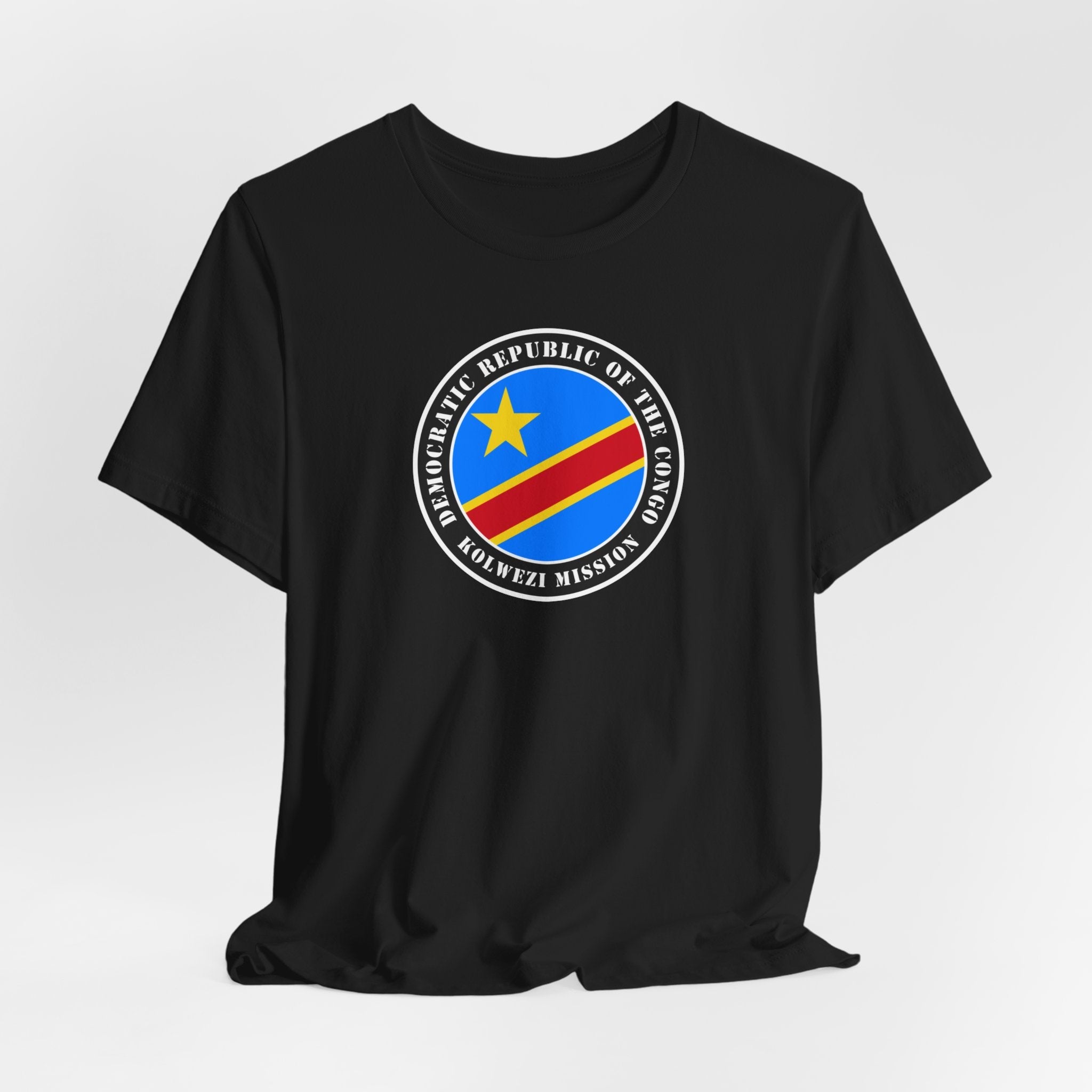 Democratic Republic of the Congo Kolwezi Mission Flag Logo (Black Border) T-shirt - Mission Wishlist - LDS Missionary Gift Store