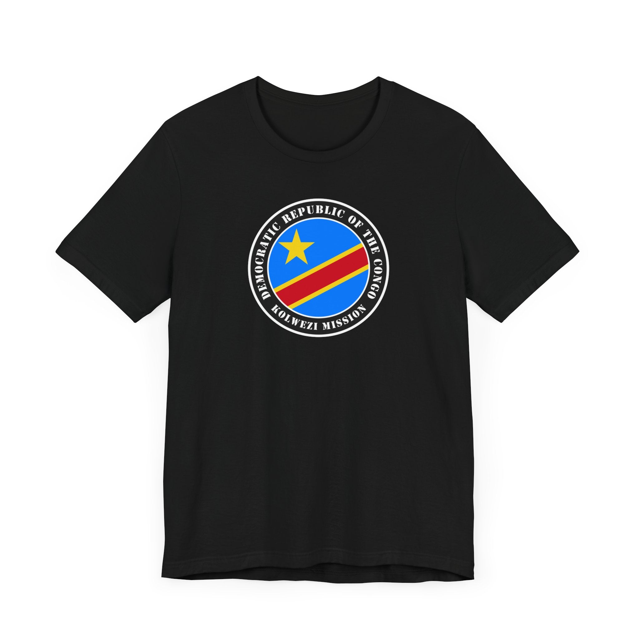 Democratic Republic of the Congo Kolwezi Mission Flag Logo (Black Border) T-shirt - Mission Wishlist - LDS Missionary Gift Store