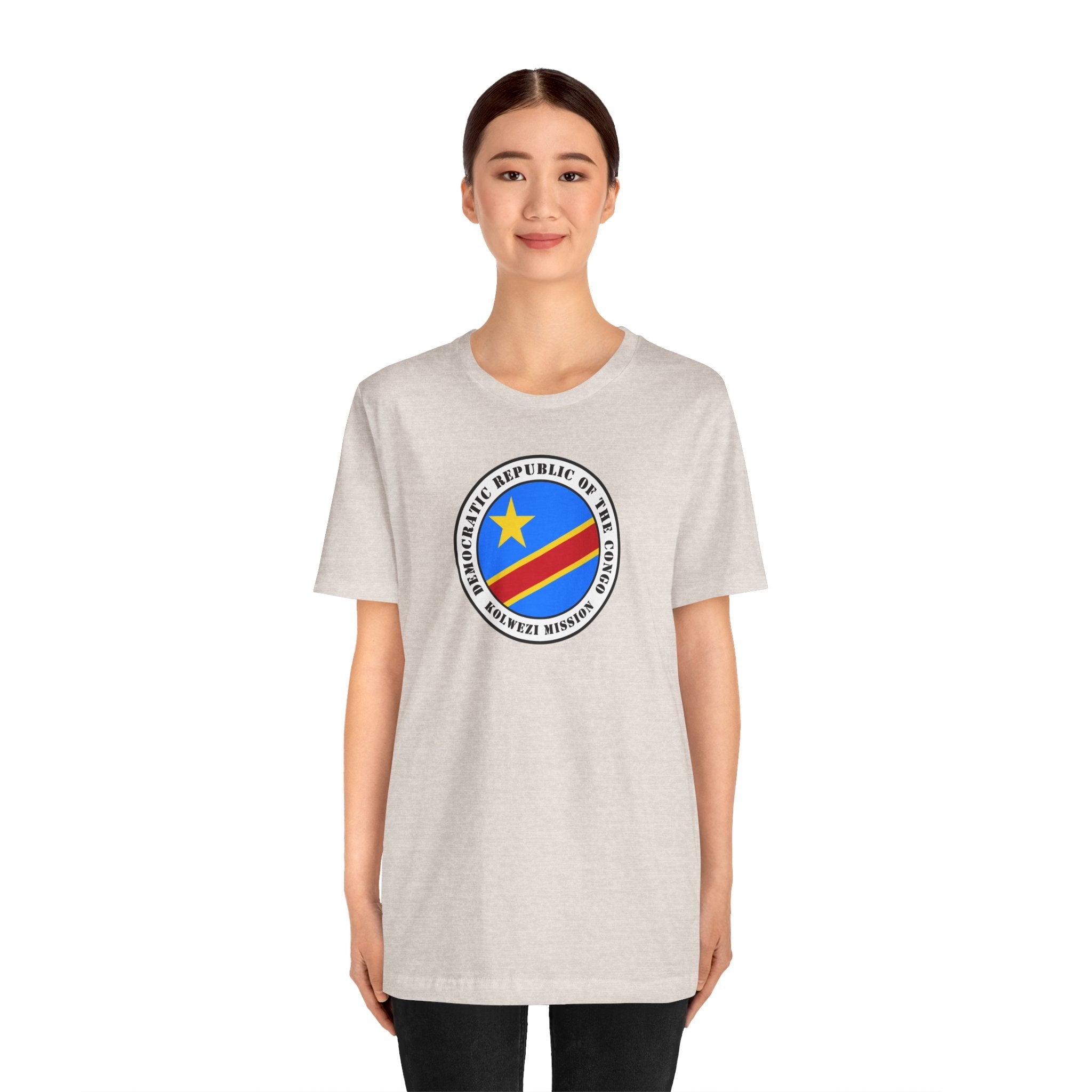 Democratic Republic of the Congo Kolwezi Mission Flag Logo (White Border) T-shirt - Mission Wishlist - LDS Missionary Gift Store