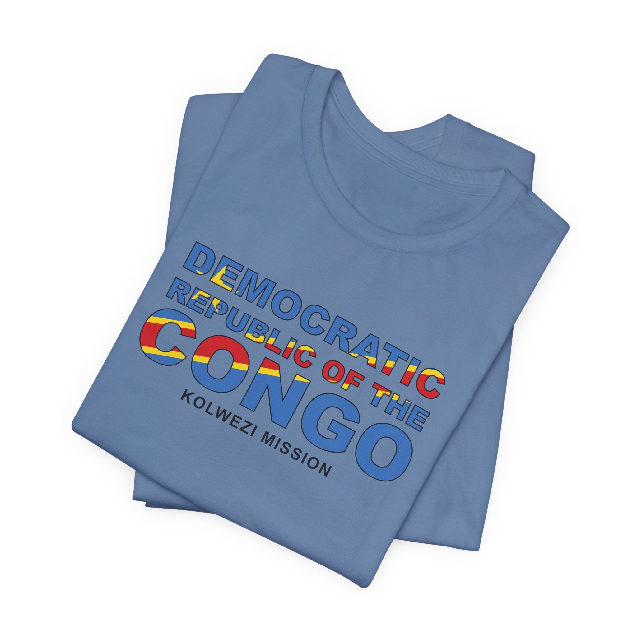 Democratic Republic of the Congo Kolwezi Mission Flag Title T-shirt - Mission Wishlist - LDS Missionary Gift Store