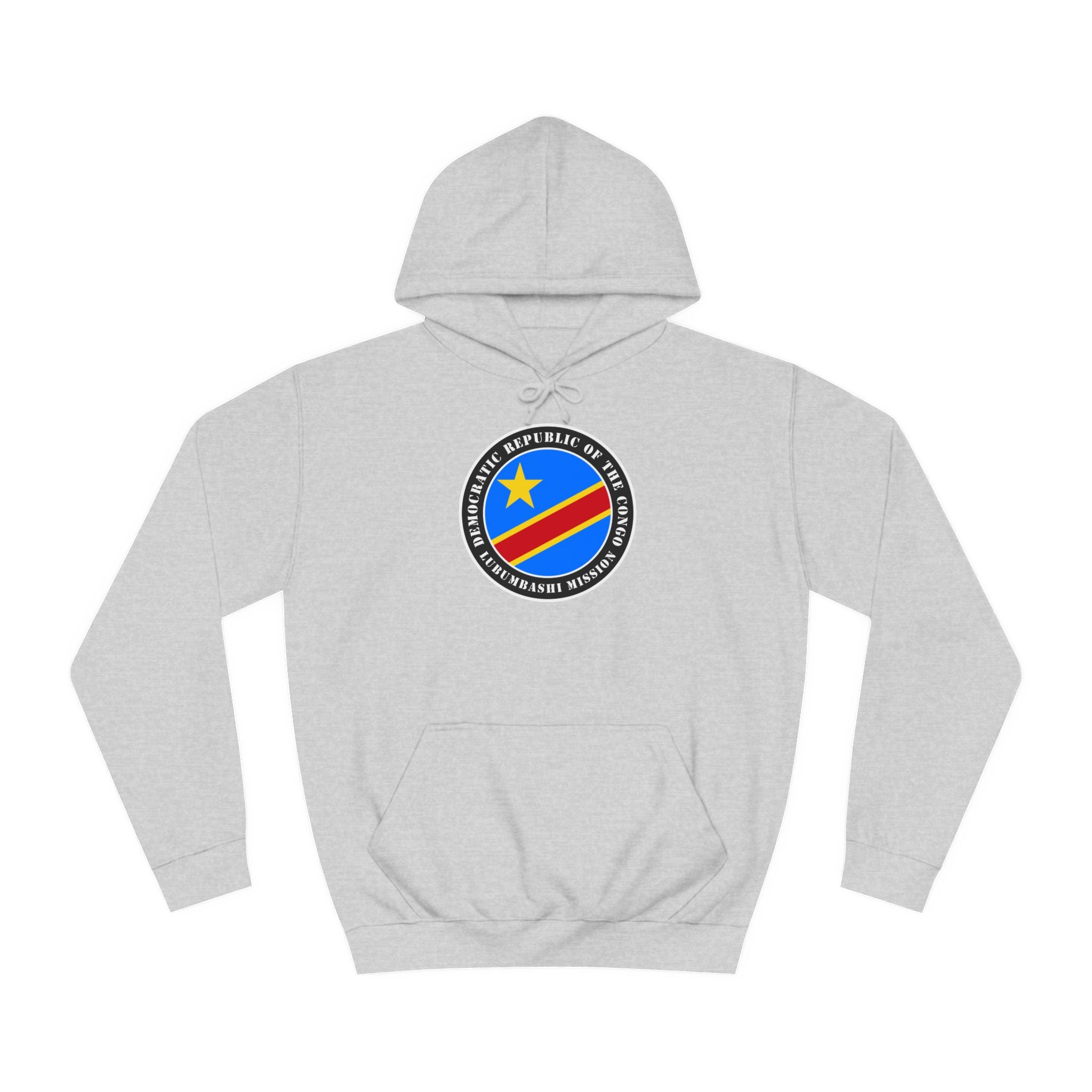 Democratic Republic of the Congo Lubumbashi Mission Flag Logo (Black Border) College Hoodie - Mission Wishlist - LDS Missionary Gift Store