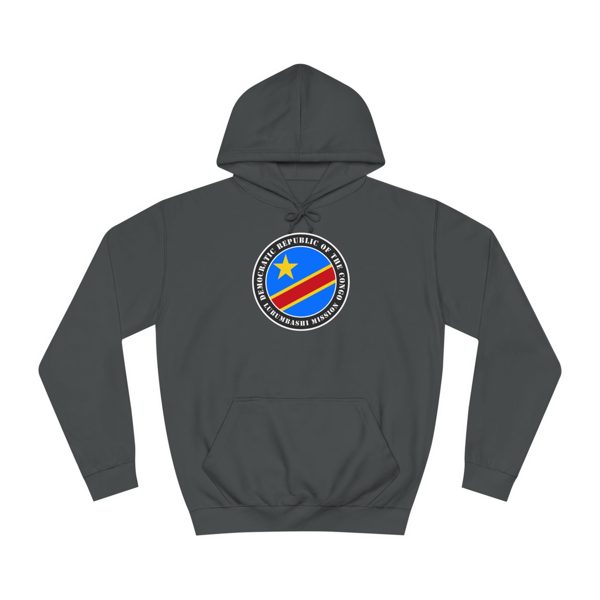 Democratic Republic of the Congo Lubumbashi Mission Flag Logo (Black Border) College Hoodie - Mission Wishlist - LDS Missionary Gift Store