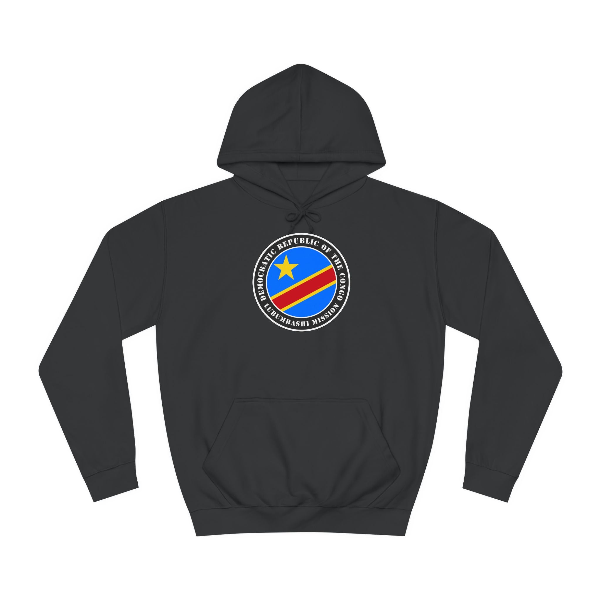 Democratic Republic of the Congo Lubumbashi Mission Flag Logo (Black Border) College Hoodie - Mission Wishlist - LDS Missionary Gift Store
