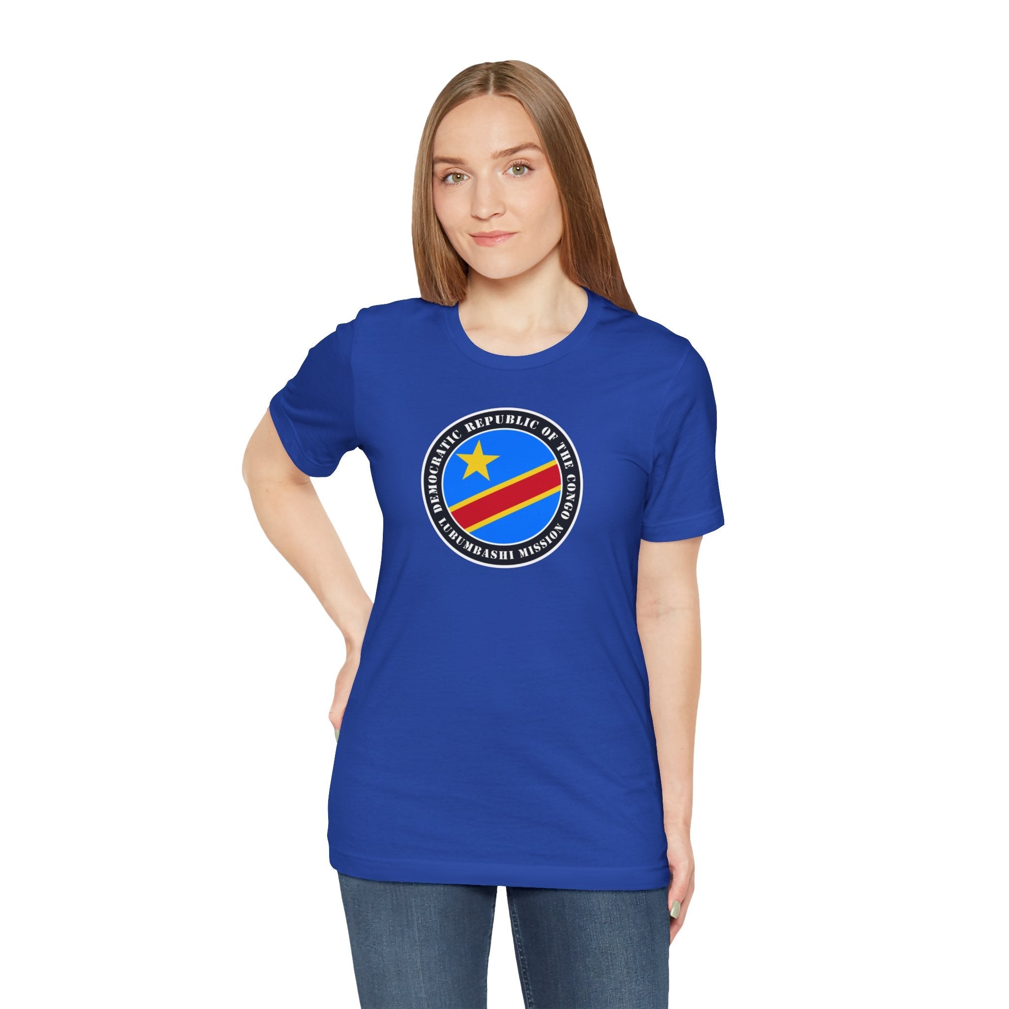 Democratic Republic of the Congo Lubumbashi Mission Flag Logo (Black Border) T-shirt - Mission Wishlist - LDS Missionary Gift Store