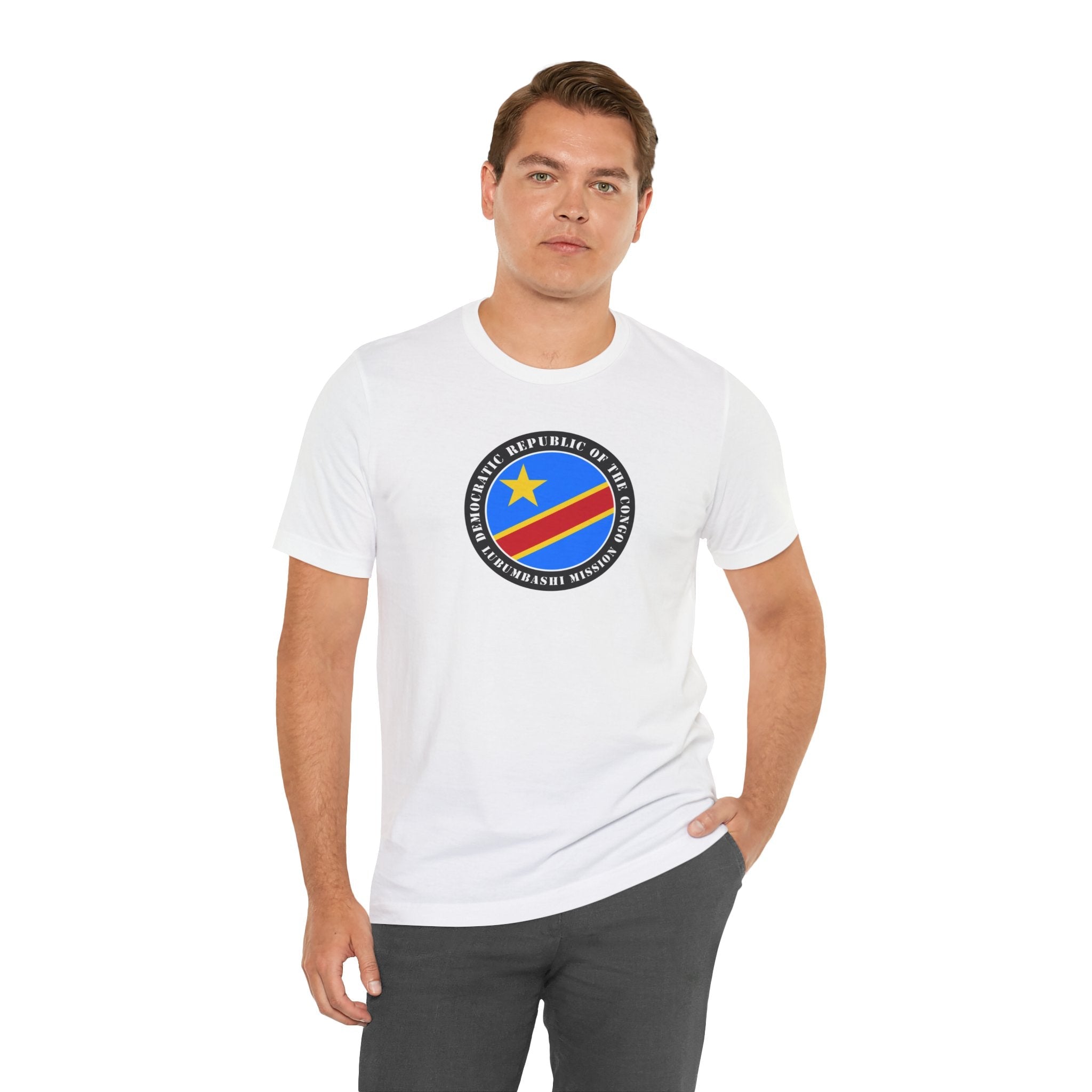 Democratic Republic of the Congo Lubumbashi Mission Flag Logo (Black Border) T-shirt - Mission Wishlist - LDS Missionary Gift Store