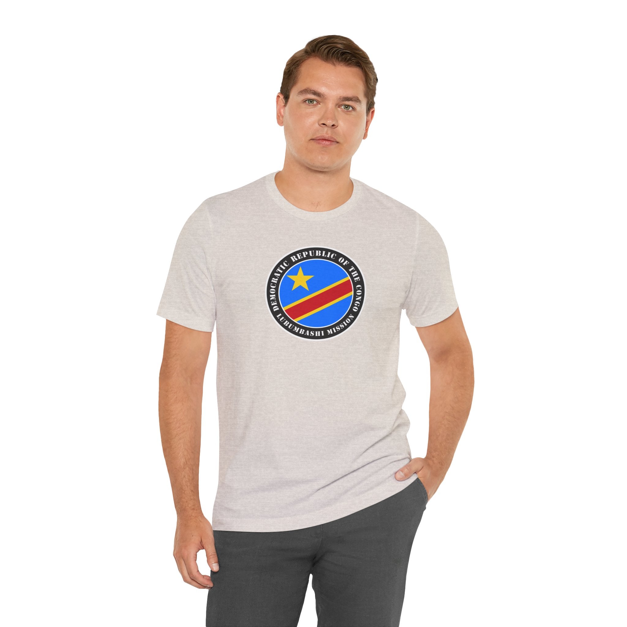 Democratic Republic of the Congo Lubumbashi Mission Flag Logo (Black Border) T-shirt - Mission Wishlist - LDS Missionary Gift Store