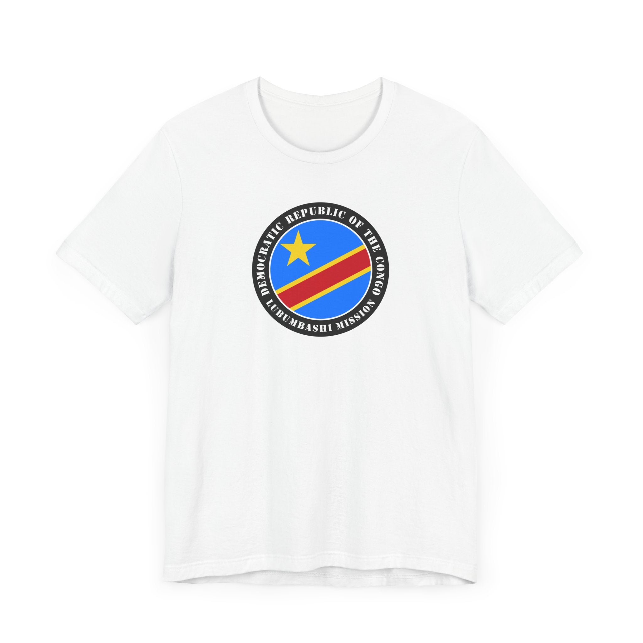 Democratic Republic of the Congo Lubumbashi Mission Flag Logo (Black Border) T-shirt - Mission Wishlist - LDS Missionary Gift Store