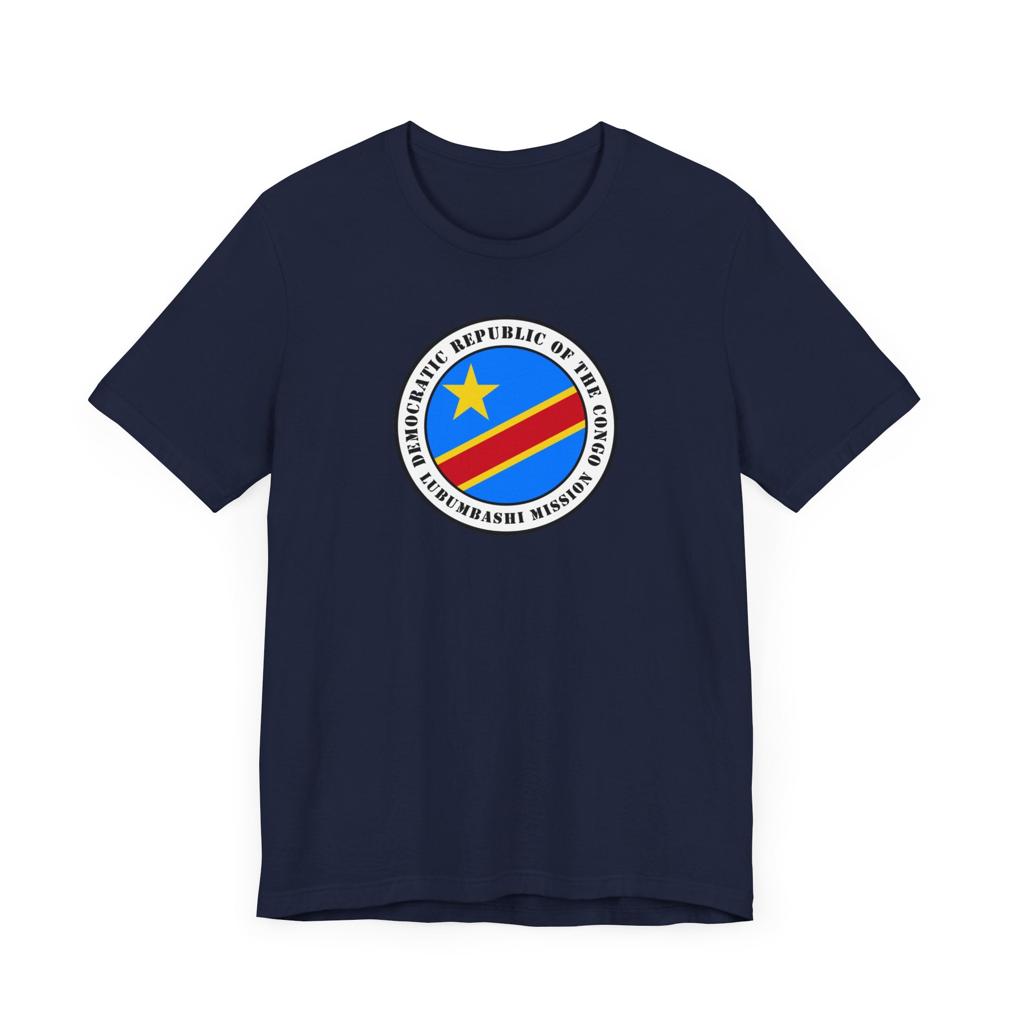 Democratic Republic of the Congo Lubumbashi Mission Flag Logo (White Border) T-shirt - Mission Wishlist - LDS Missionary Gift Store