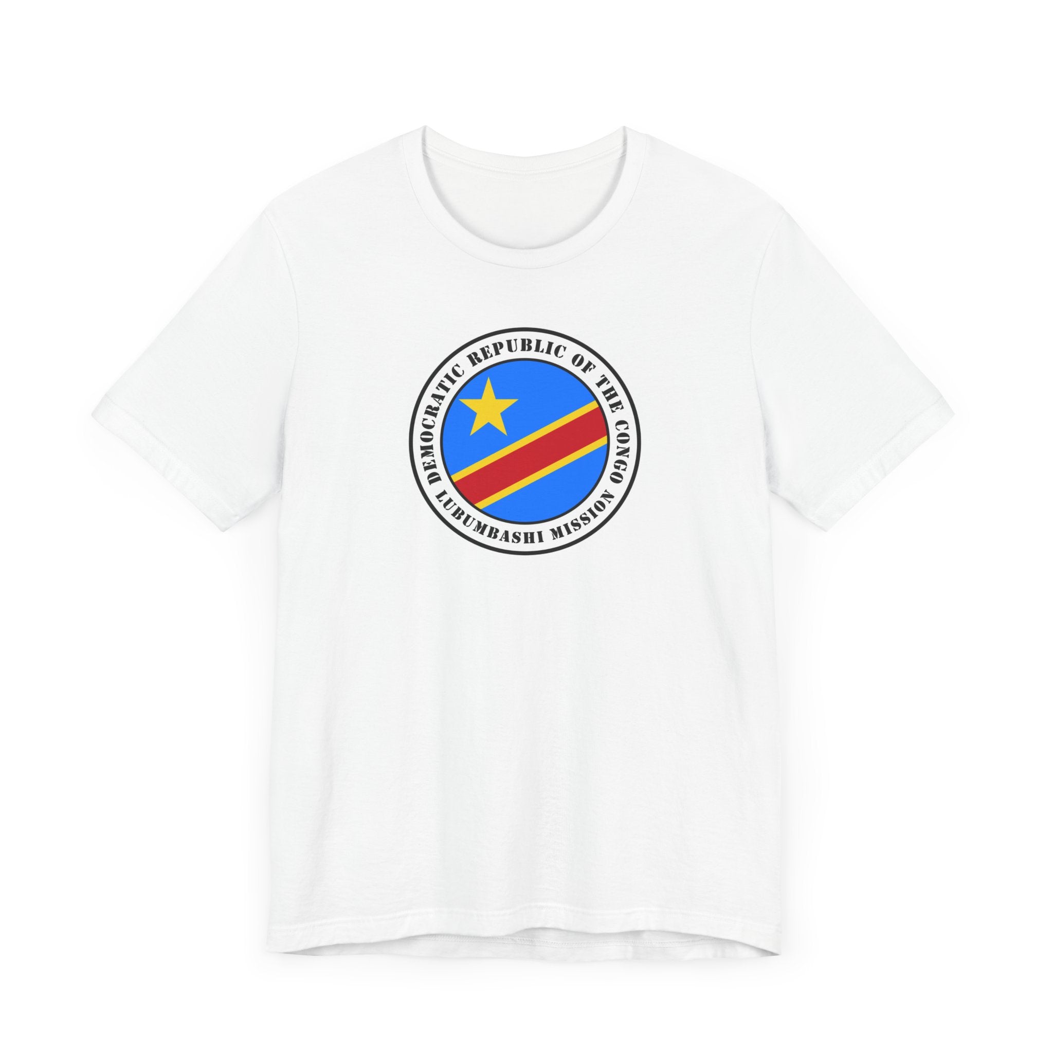 Democratic Republic of the Congo Lubumbashi Mission Flag Logo (White Border) T-shirt - Mission Wishlist - LDS Missionary Gift Store