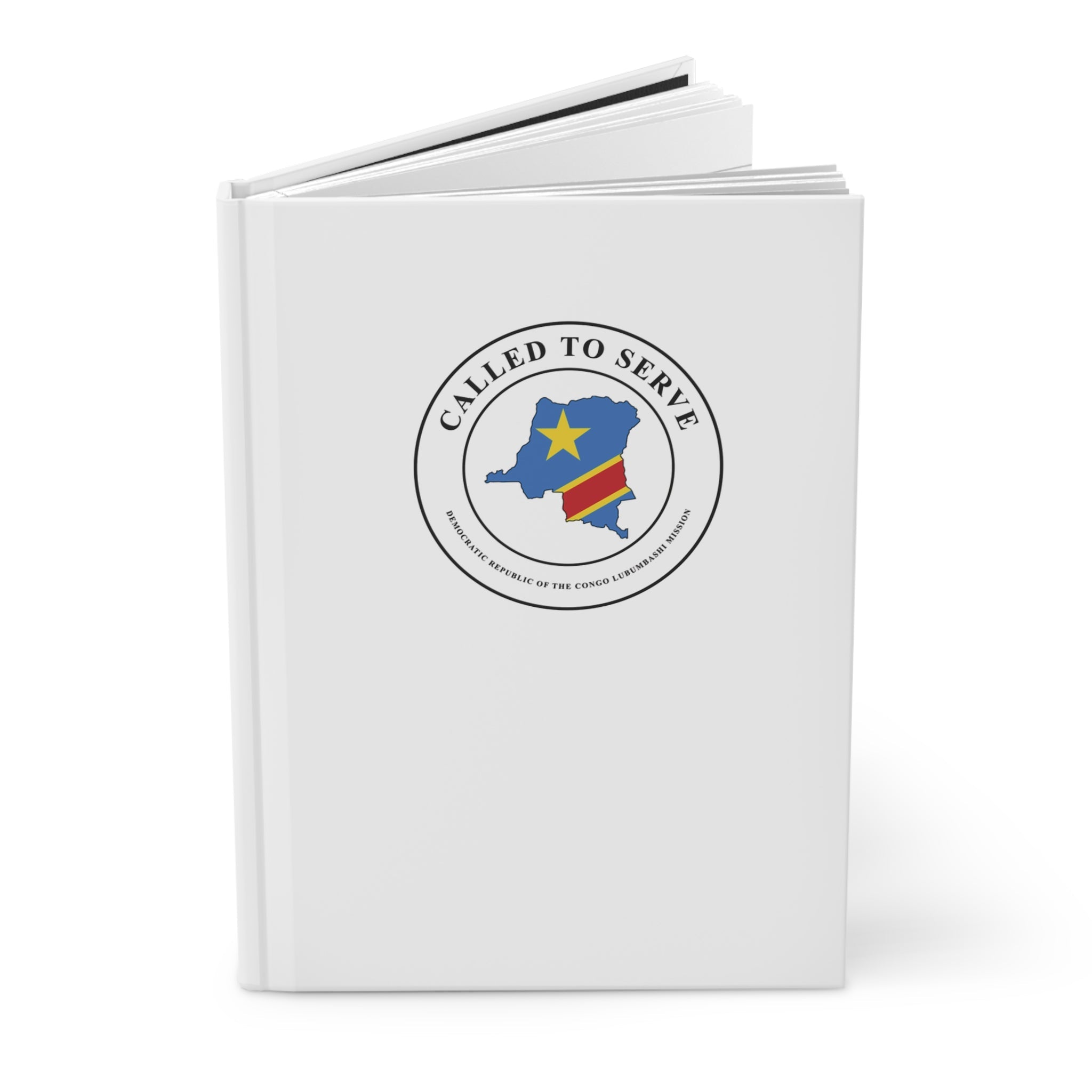 Democratic Republic of the Congo Lubumbashi Mission Flag Map Called to Serve White Hardcover Journal Matte - Mission Wishlist - LDS Missionary Gift Store