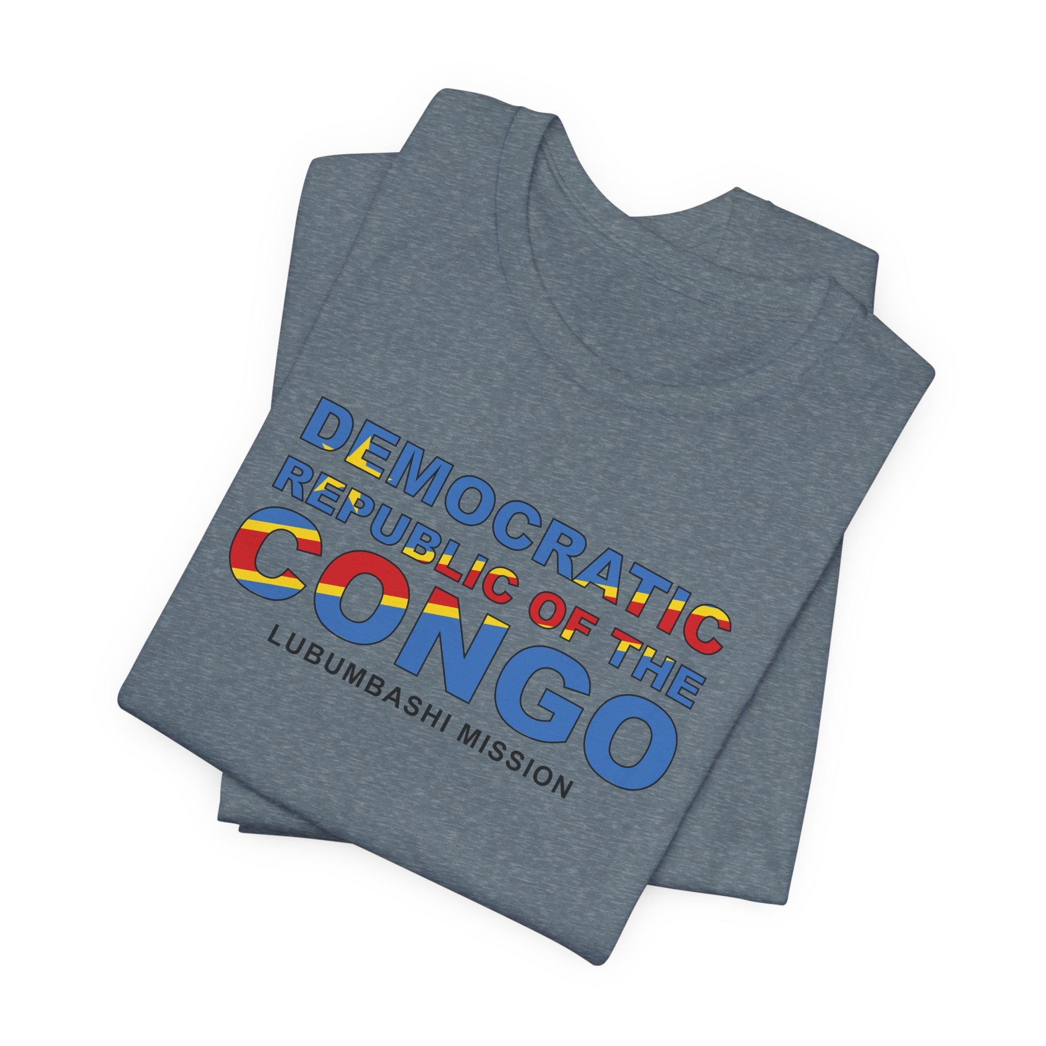Democratic Republic of the Congo Lubumbashi Mission Flag Title T-shirt - Mission Wishlist - LDS Missionary Gift Store