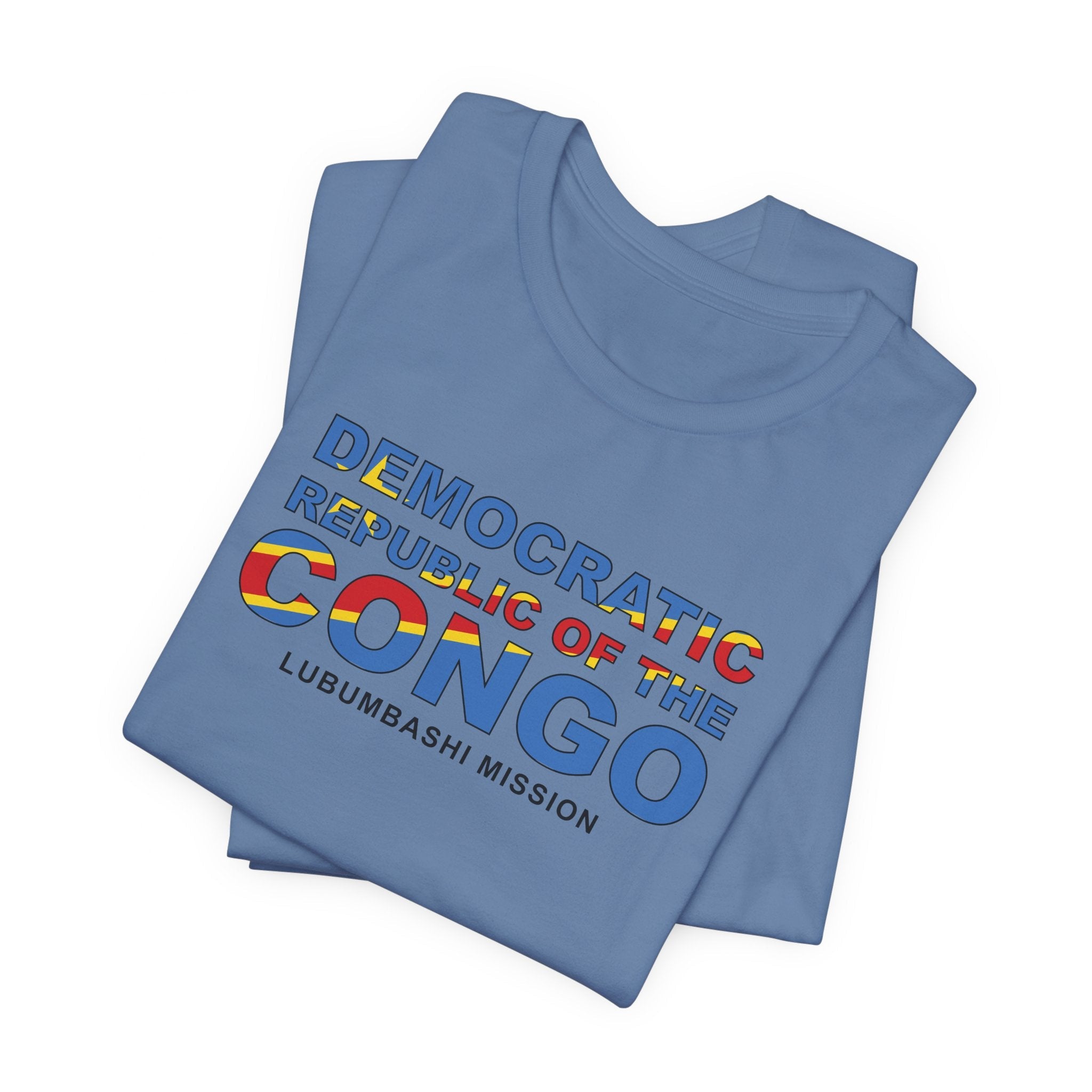 Democratic Republic of the Congo Lubumbashi Mission Flag Title T-shirt - Mission Wishlist - LDS Missionary Gift Store