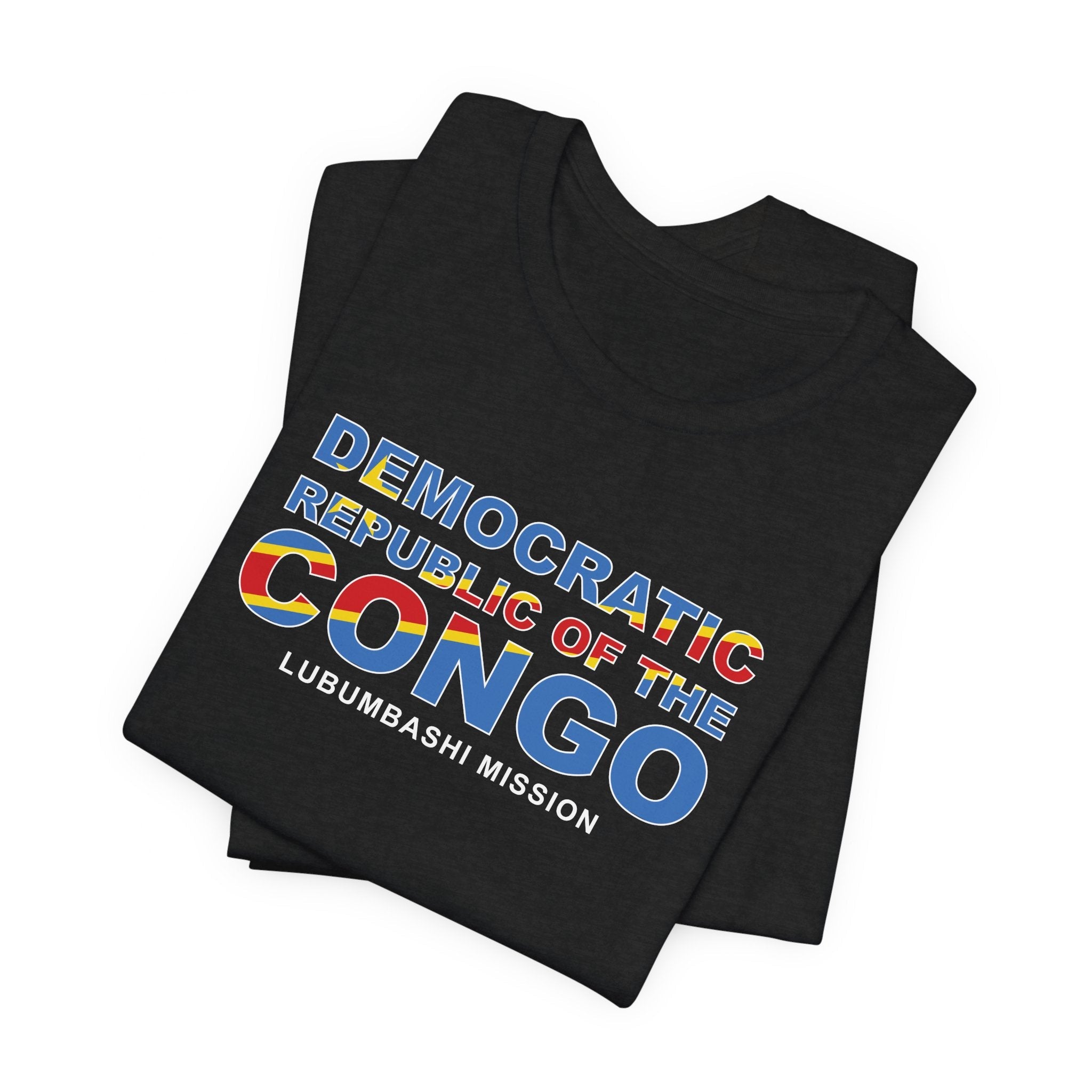 Democratic Republic of the Congo Lubumbashi Mission Flag Title T-shirt - Mission Wishlist - LDS Missionary Gift Store