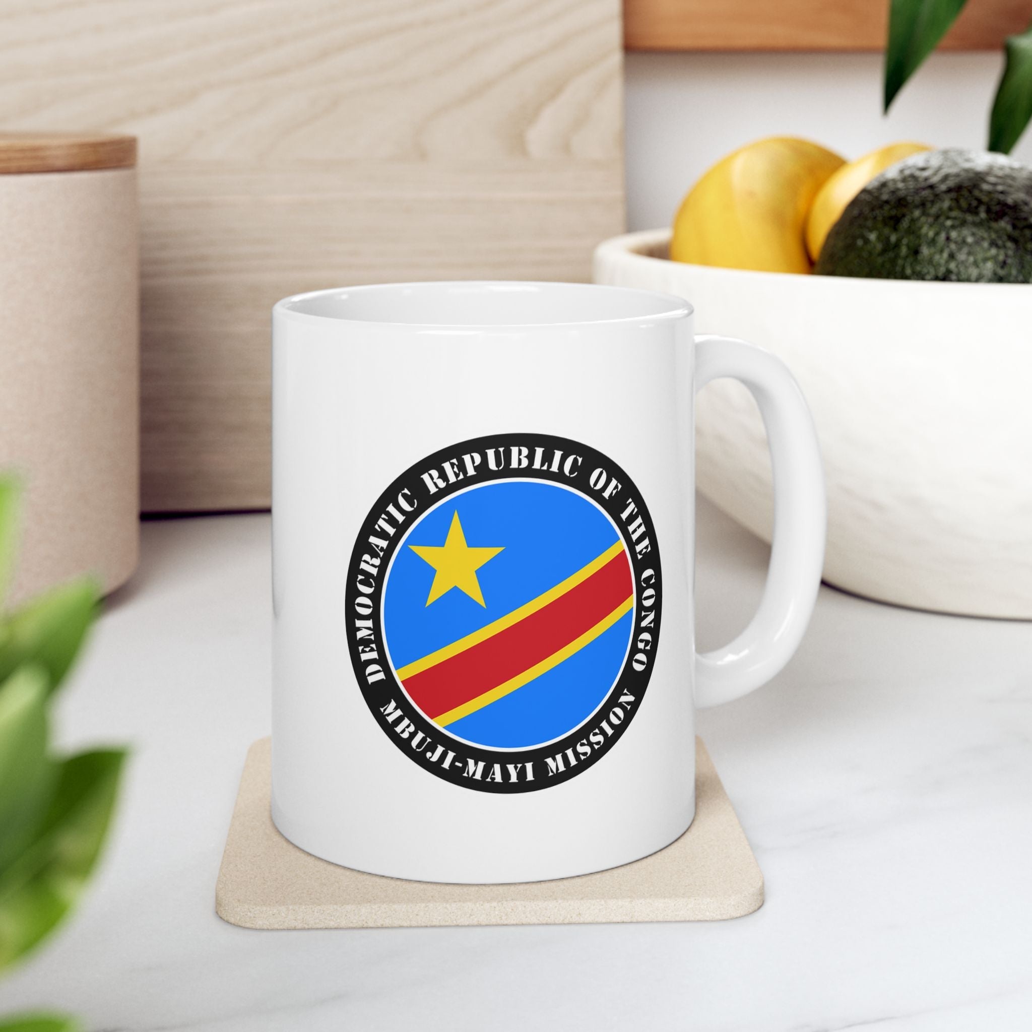 Democratic Republic of the Congo Mbuji-Mayi Mission Circular Flag White Ceramic Mug - Mission Wishlist - LDS Missionary Gift Store