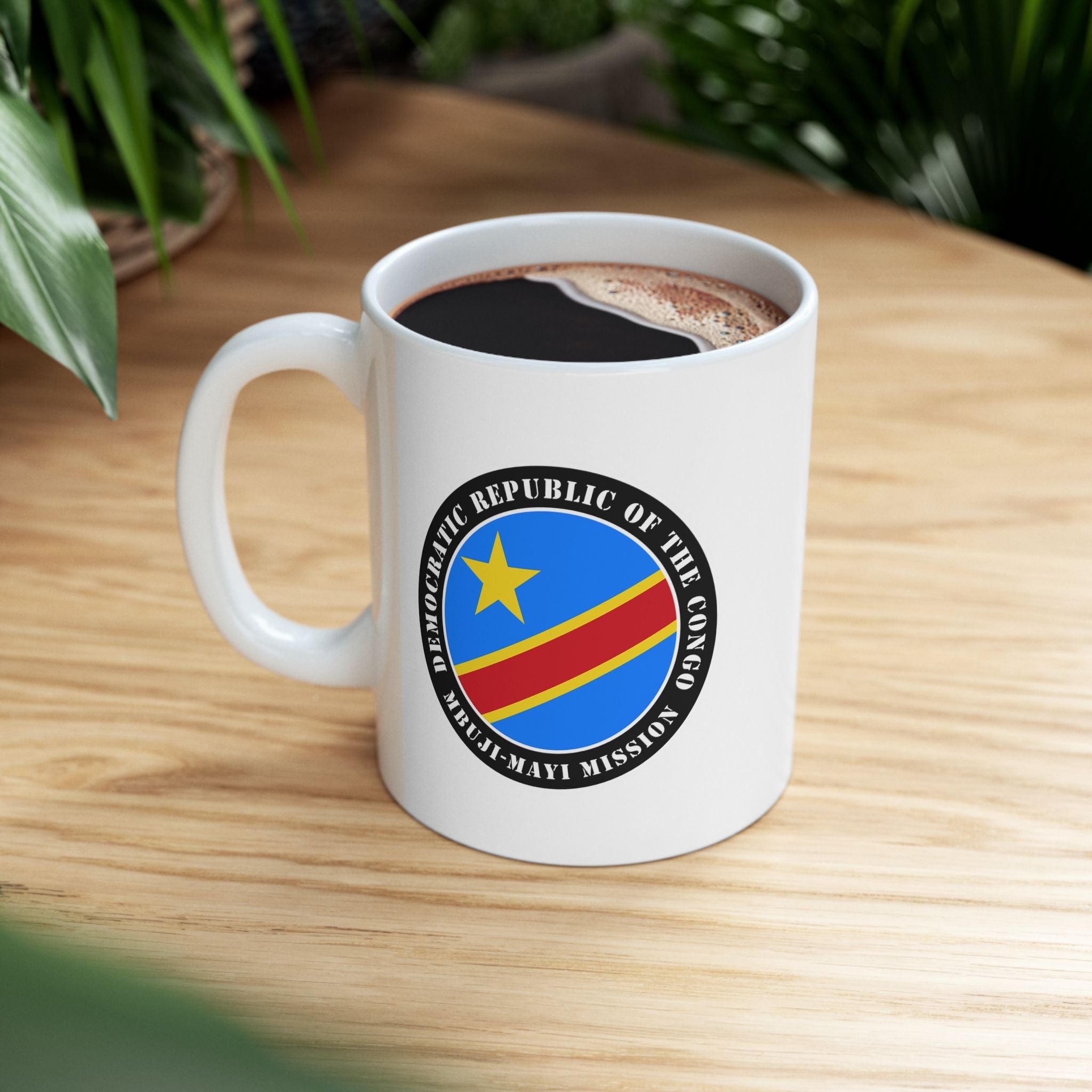 Democratic Republic of the Congo Mbuji-Mayi Mission Circular Flag White Ceramic Mug - Mission Wishlist - LDS Missionary Gift Store