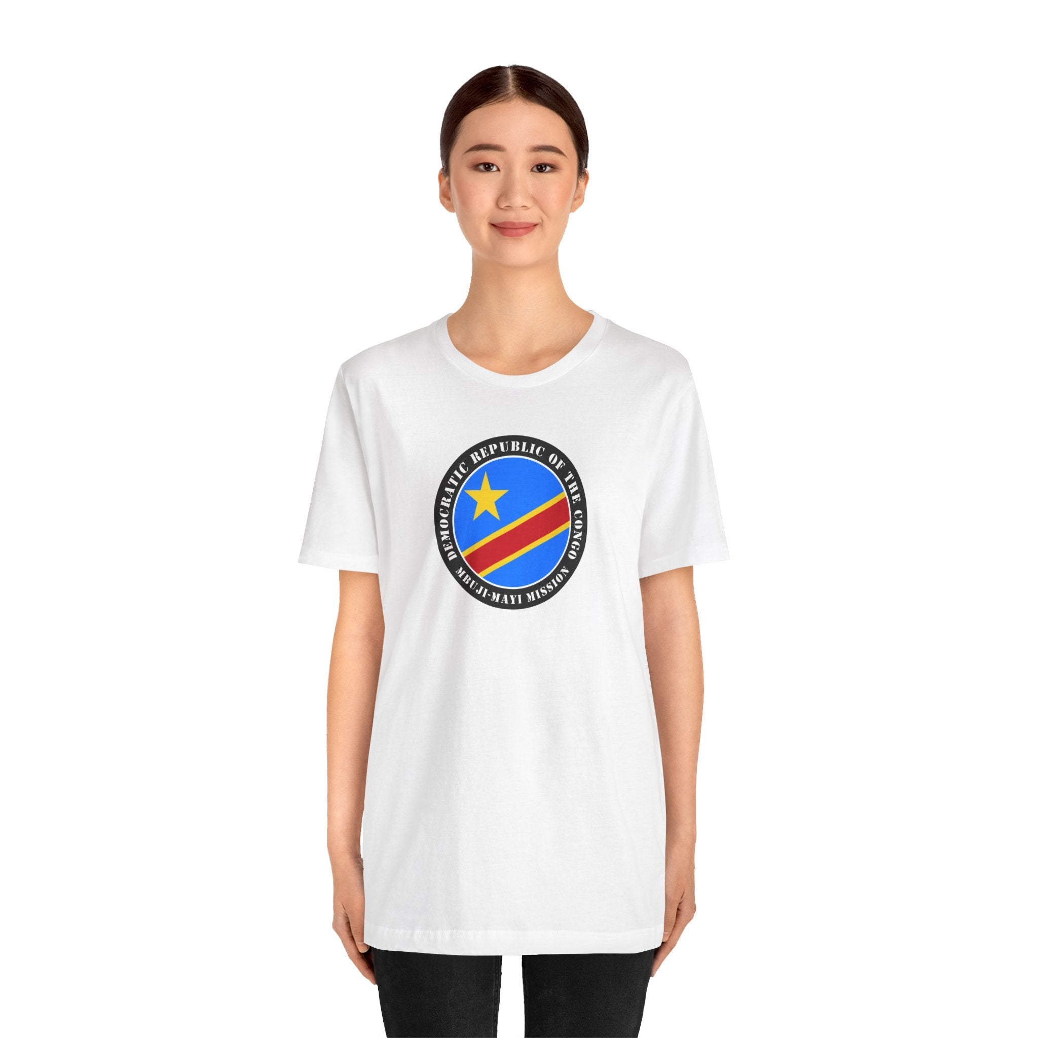 Democratic Republic of the Congo Mbuji-Mayi Mission Flag Logo (Black Border) T-shirt - Mission Wishlist - LDS Missionary Gift Store