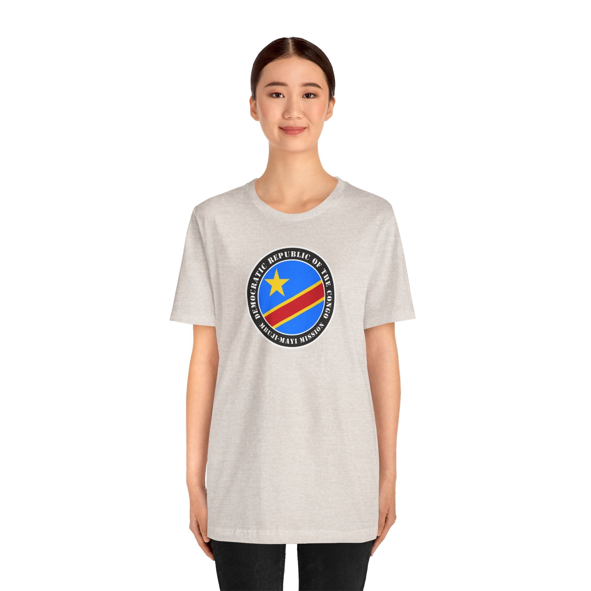 Democratic Republic of the Congo Mbuji-Mayi Mission Flag Logo (Black Border) T-shirt - Mission Wishlist - LDS Missionary Gift Store