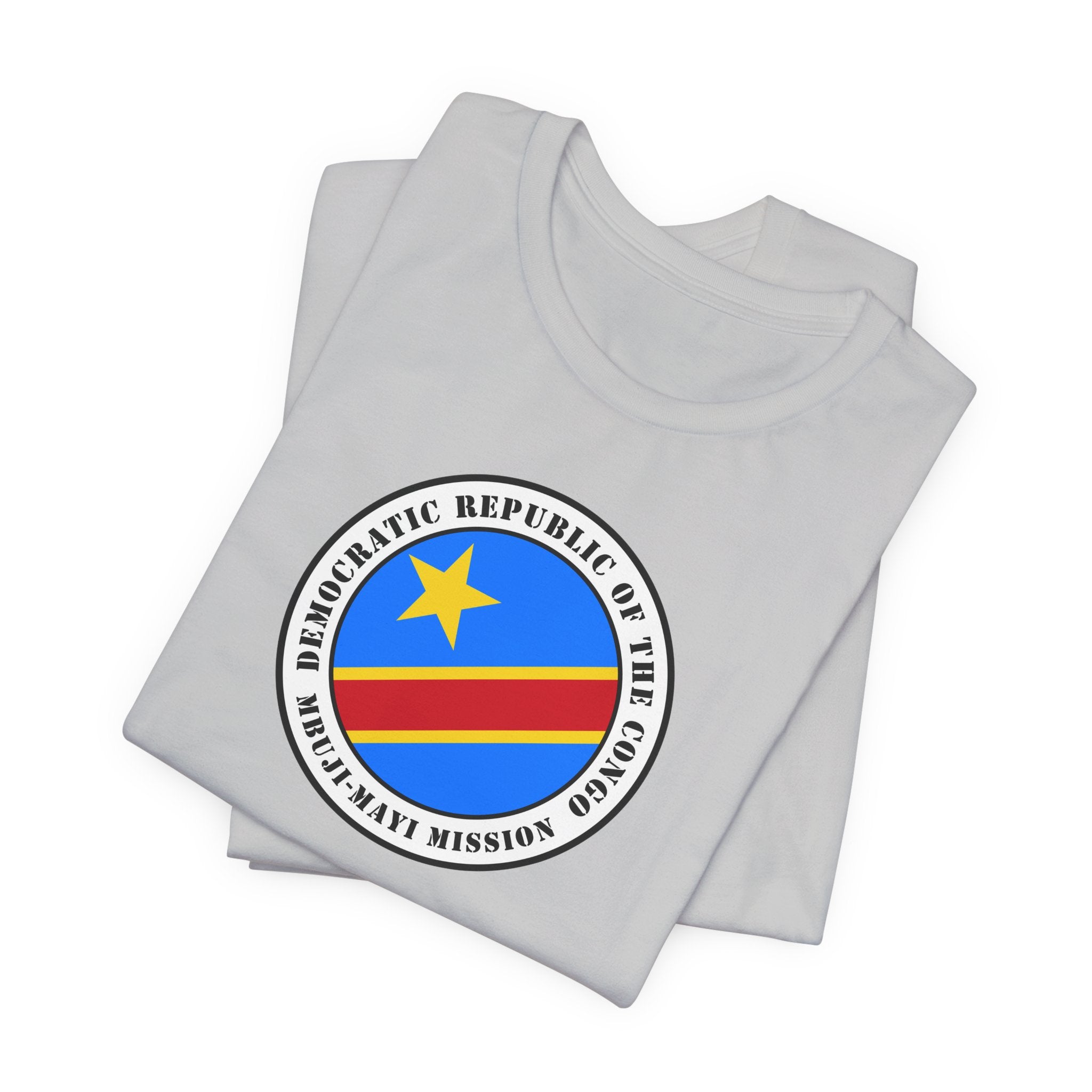 Democratic Republic of the Congo Mbuji-Mayi Mission Flag Logo (White Border) T-shirt - Mission Wishlist - LDS Missionary Gift Store
