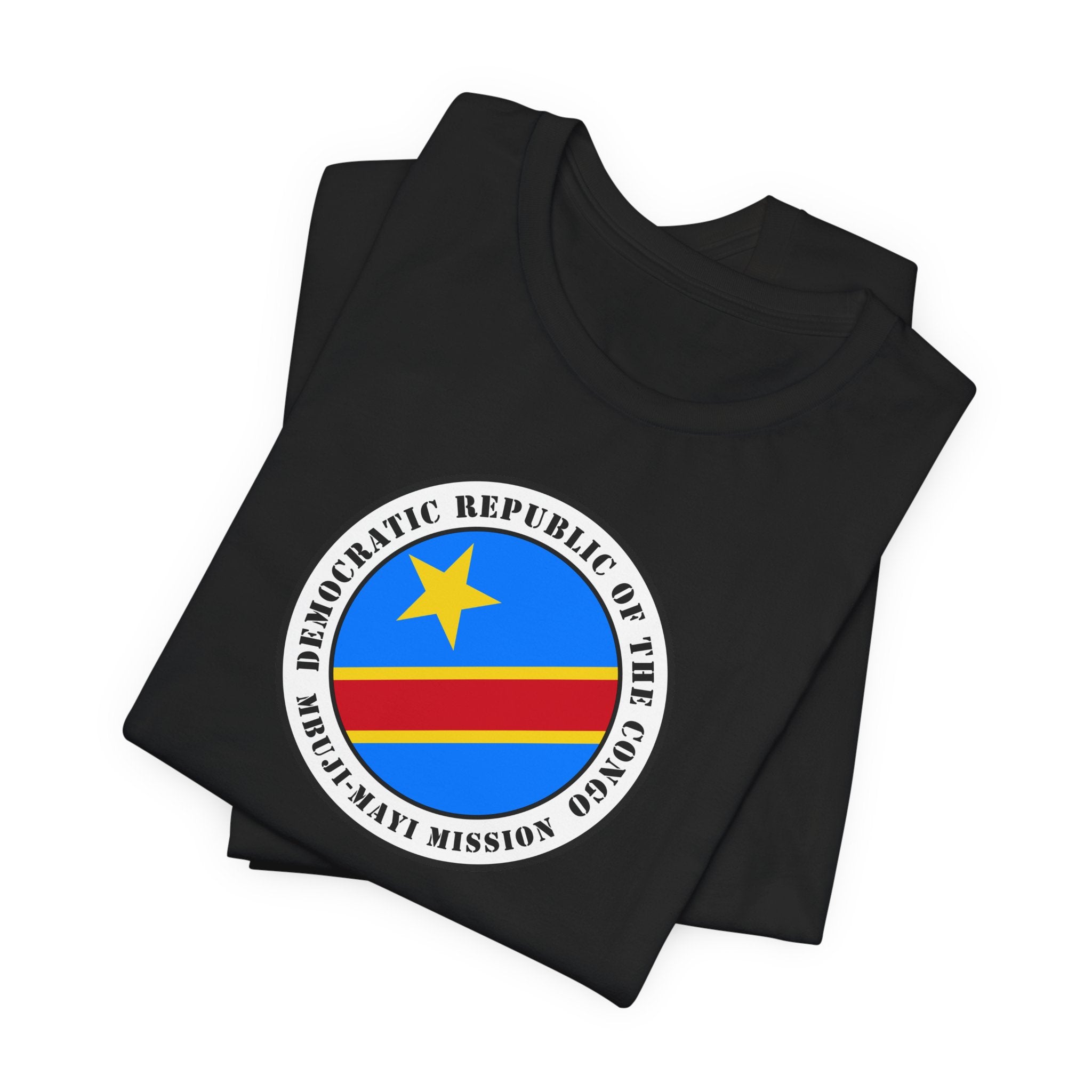 Democratic Republic of the Congo Mbuji-Mayi Mission Flag Logo (White Border) T-shirt - Mission Wishlist - LDS Missionary Gift Store