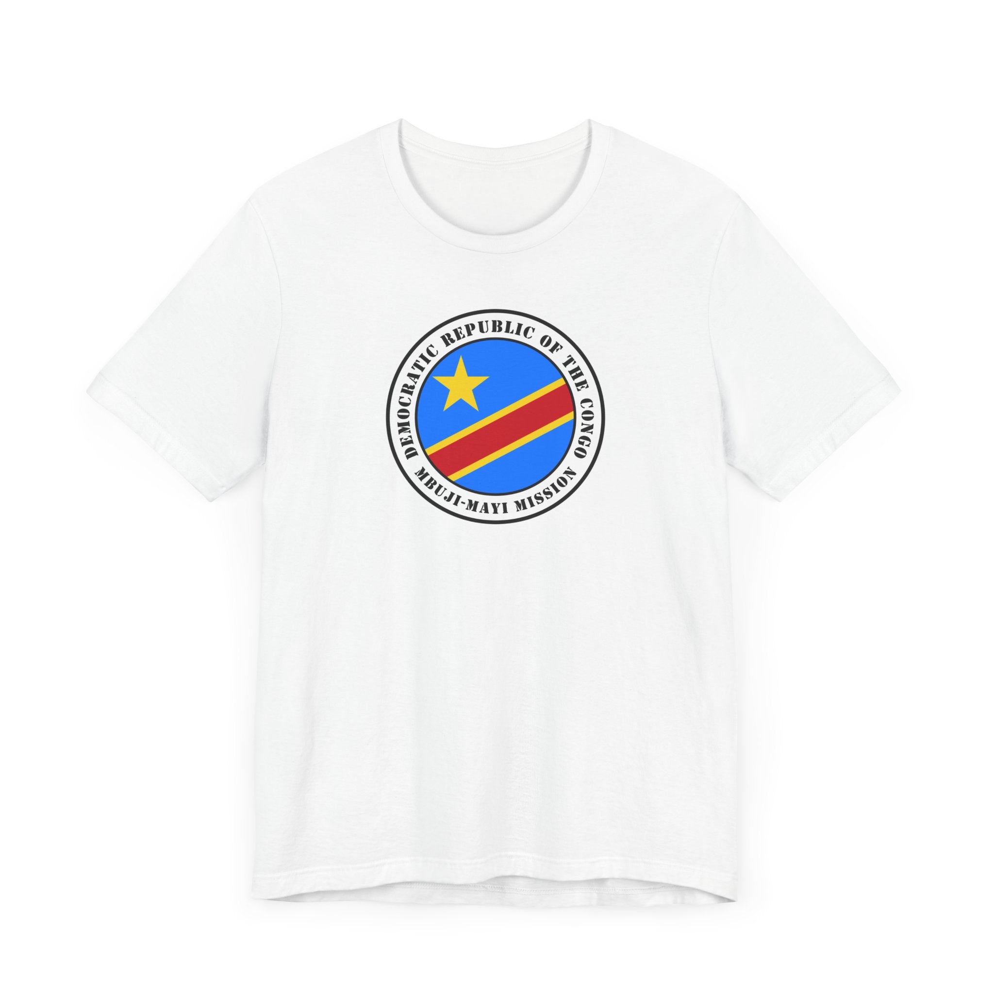 Democratic Republic of the Congo Mbuji-Mayi Mission Flag Logo (White Border) T-shirt - Mission Wishlist - LDS Missionary Gift Store